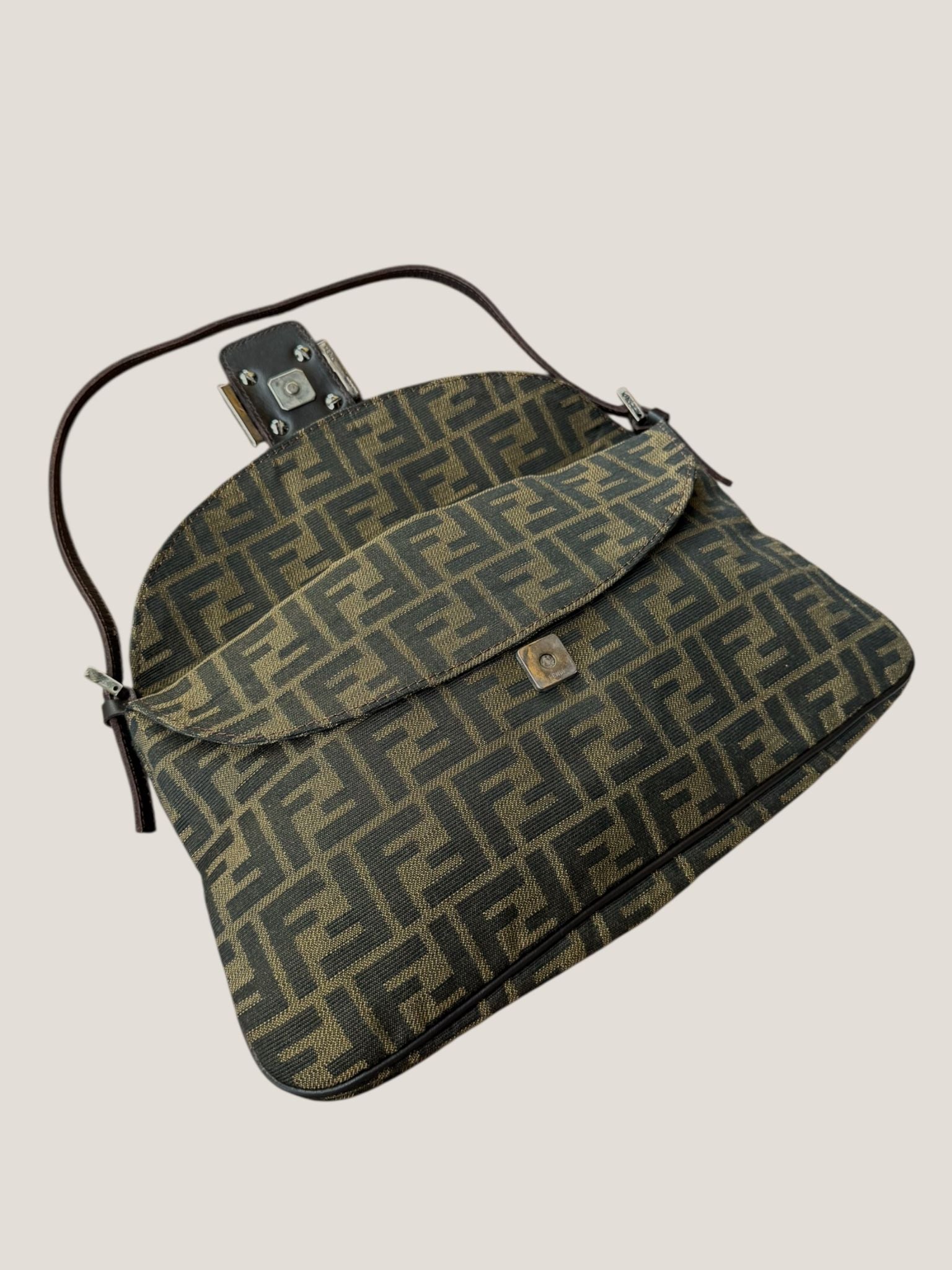 Fendi Baguette Zucca Doppia Flap