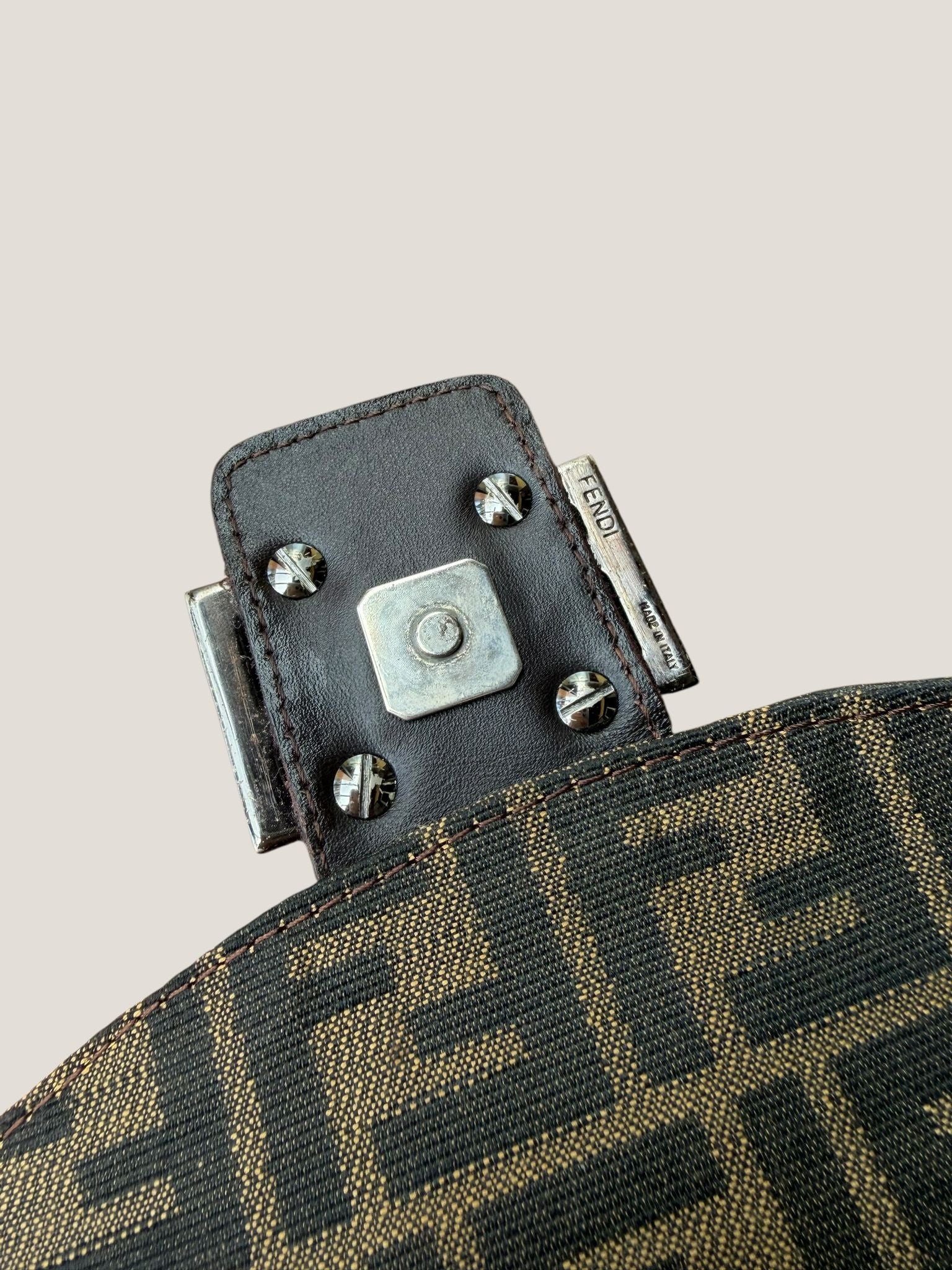 Fendi Baguette Zucca Doppia Flap