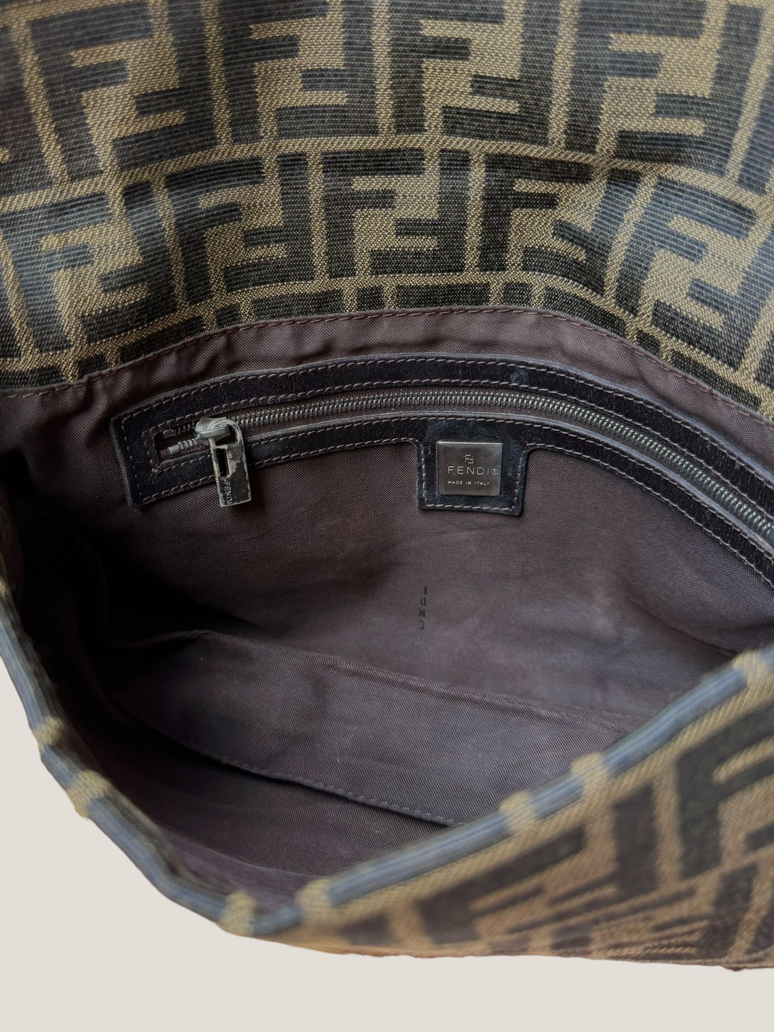 Fendi Baguette Zucca Doppia Flap