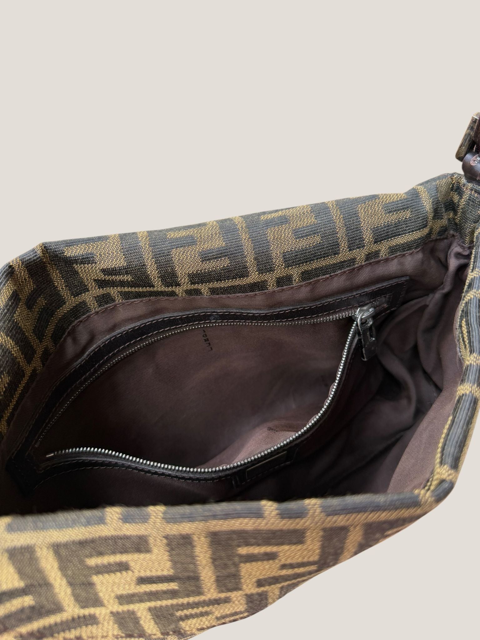 Fendi Baguette Zucca Doppia Flap