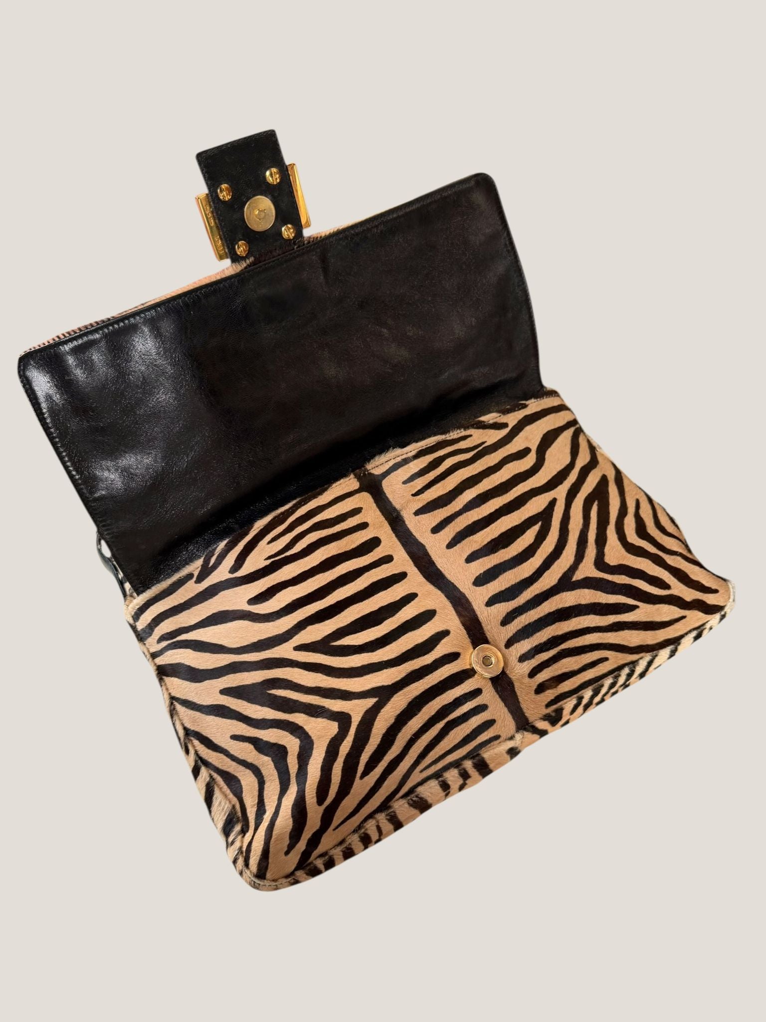 Fendi Mamma Baguette zebra pony hair