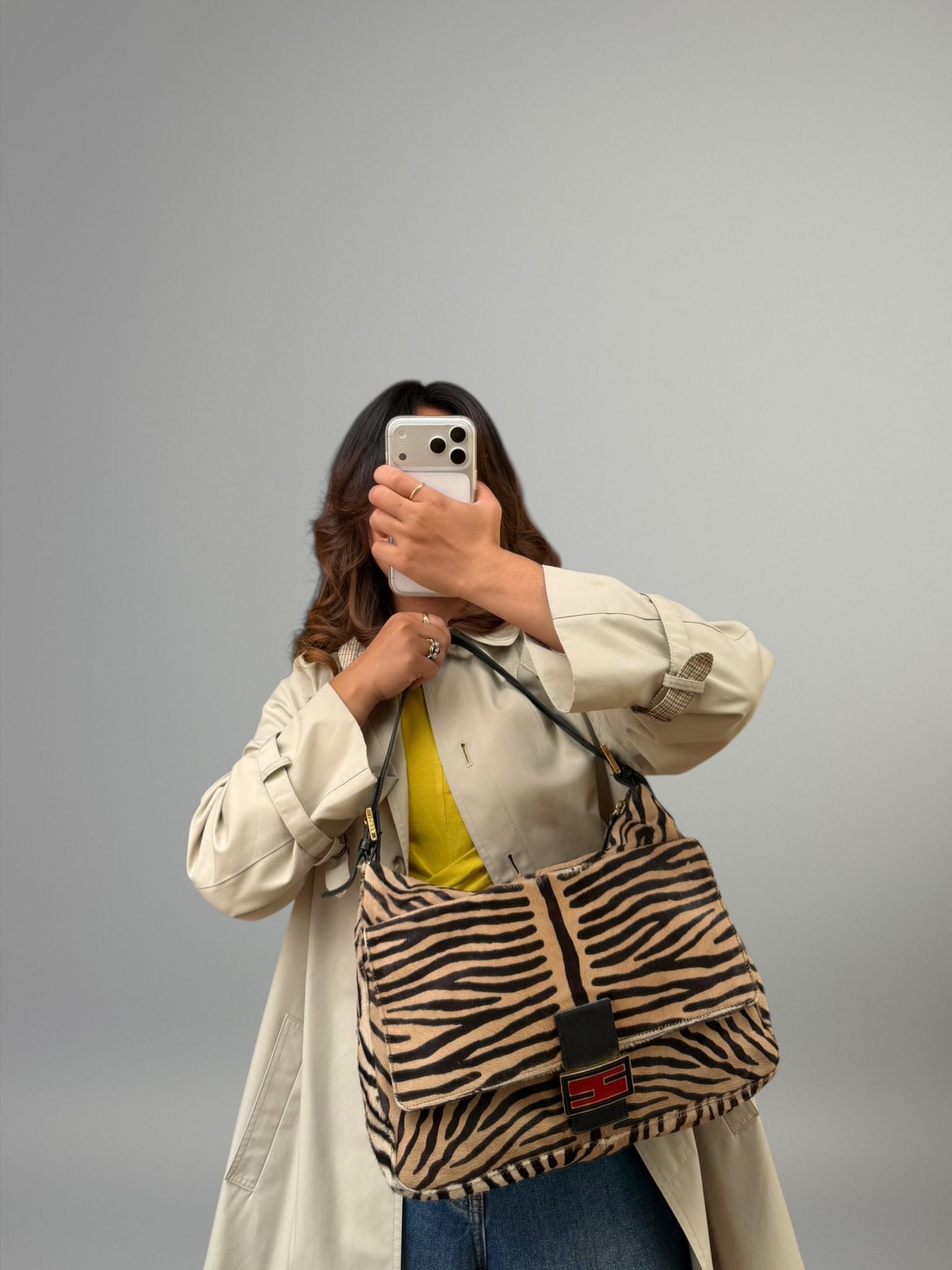 Fendi Mamma Baguette zebra pony hair