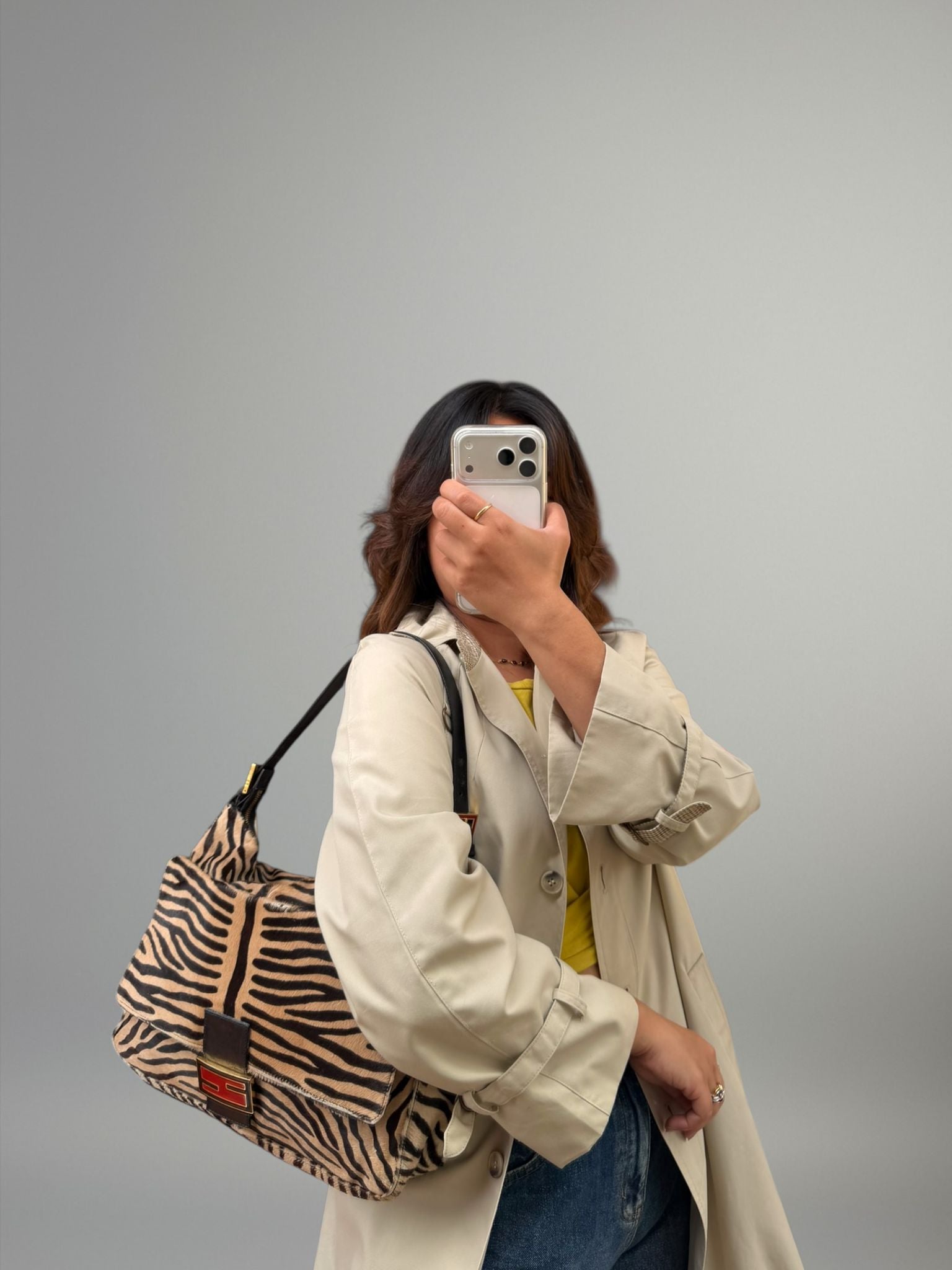 Fendi Mamma Baguette zebra pony hair