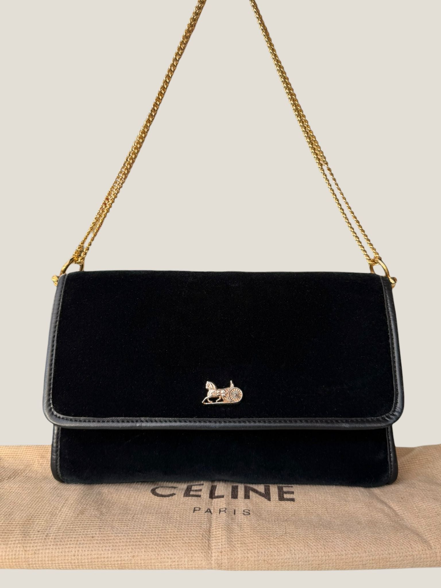 Celine velvet flap bag