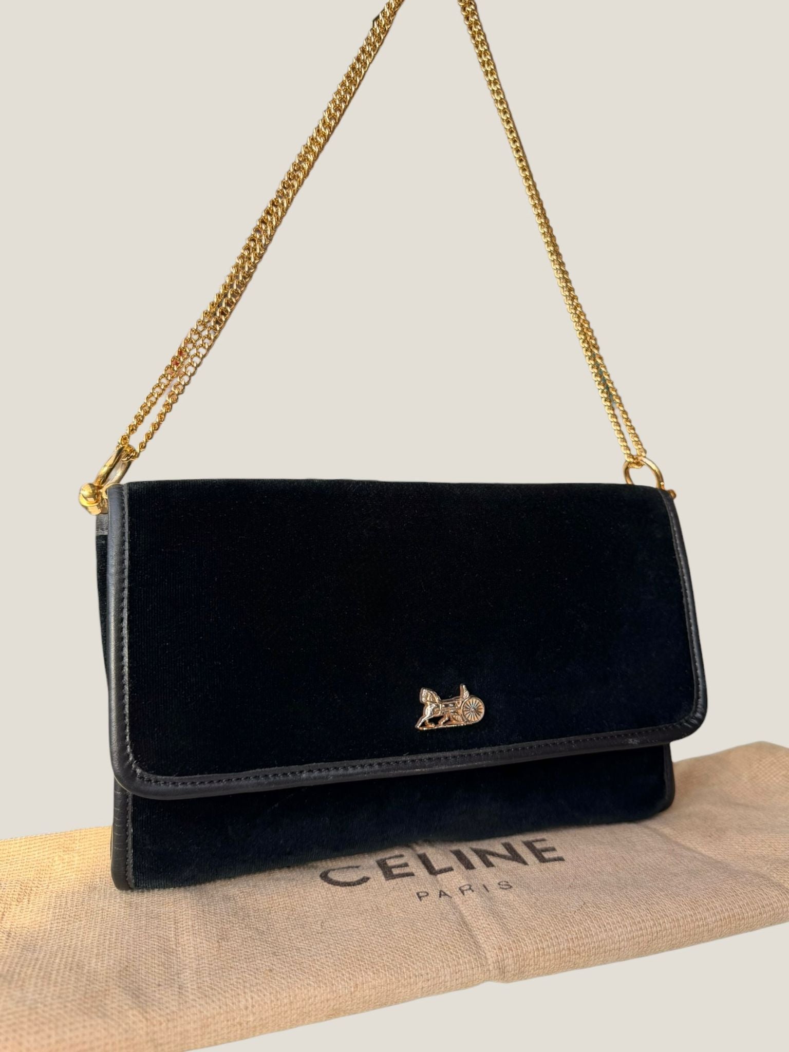 Celine velvet flap bag