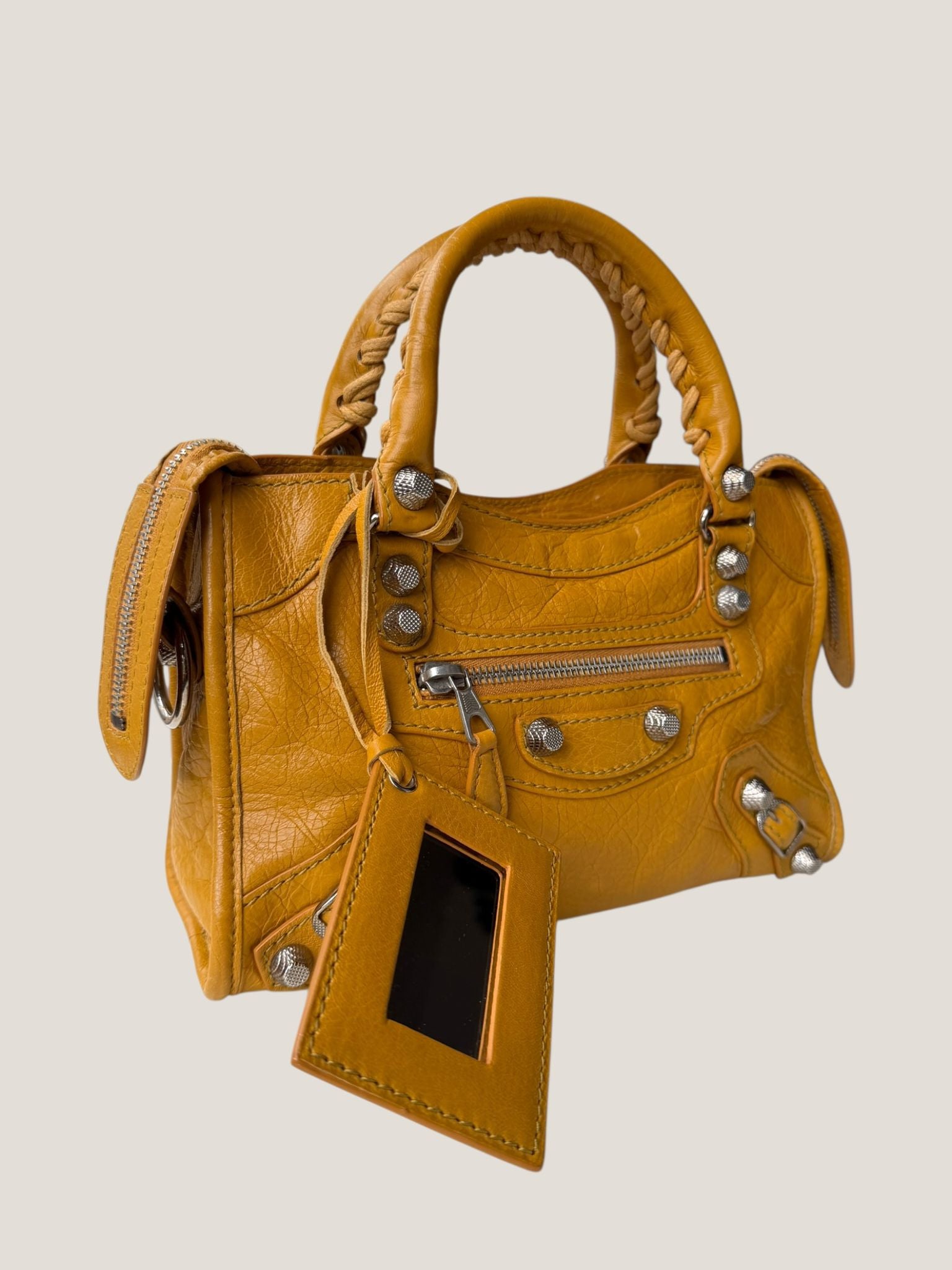 Balenciaga Mini City gialla senape