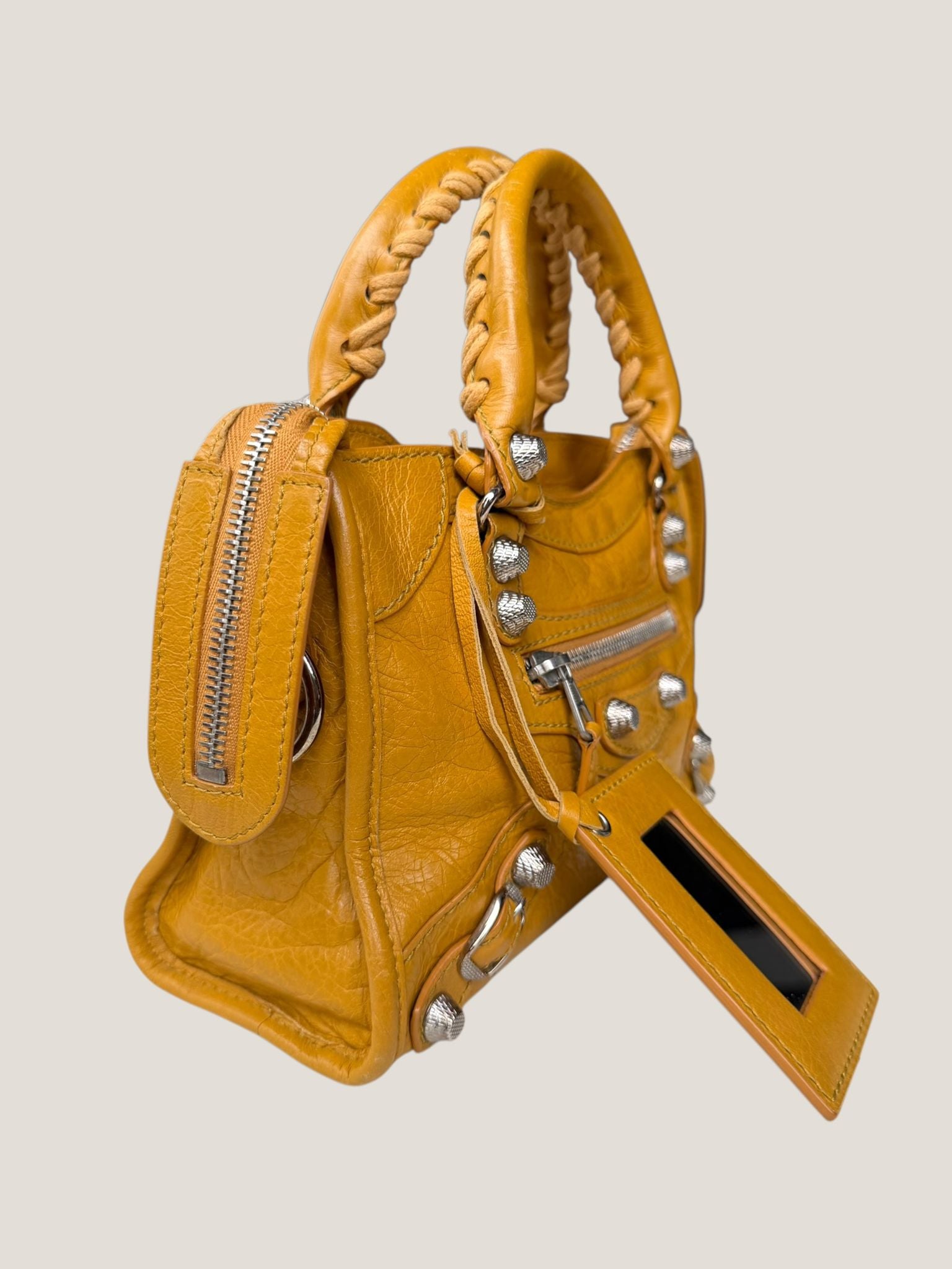 Balenciaga Mini City gialla senape