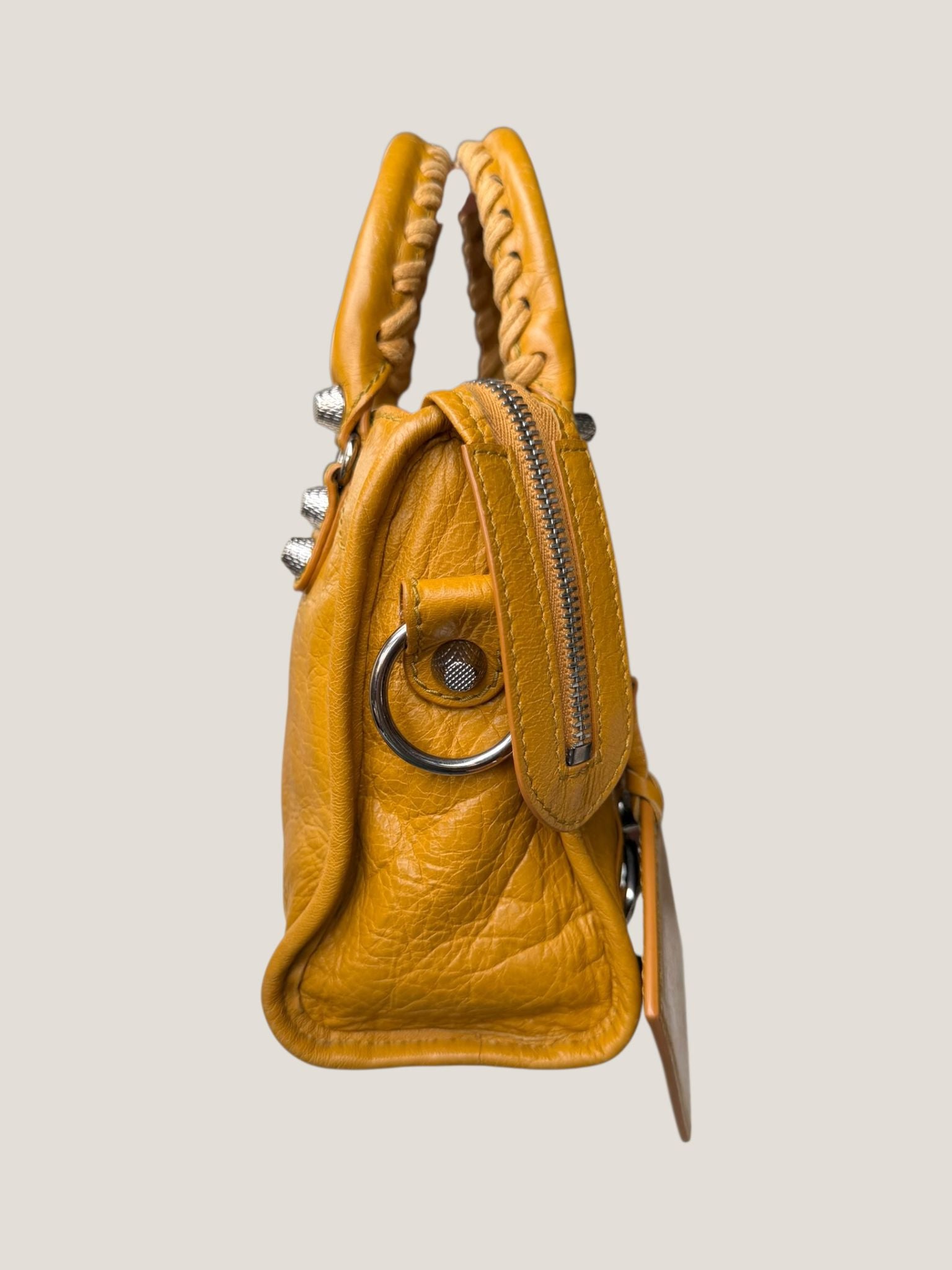 Balenciaga Mini City gialla senape