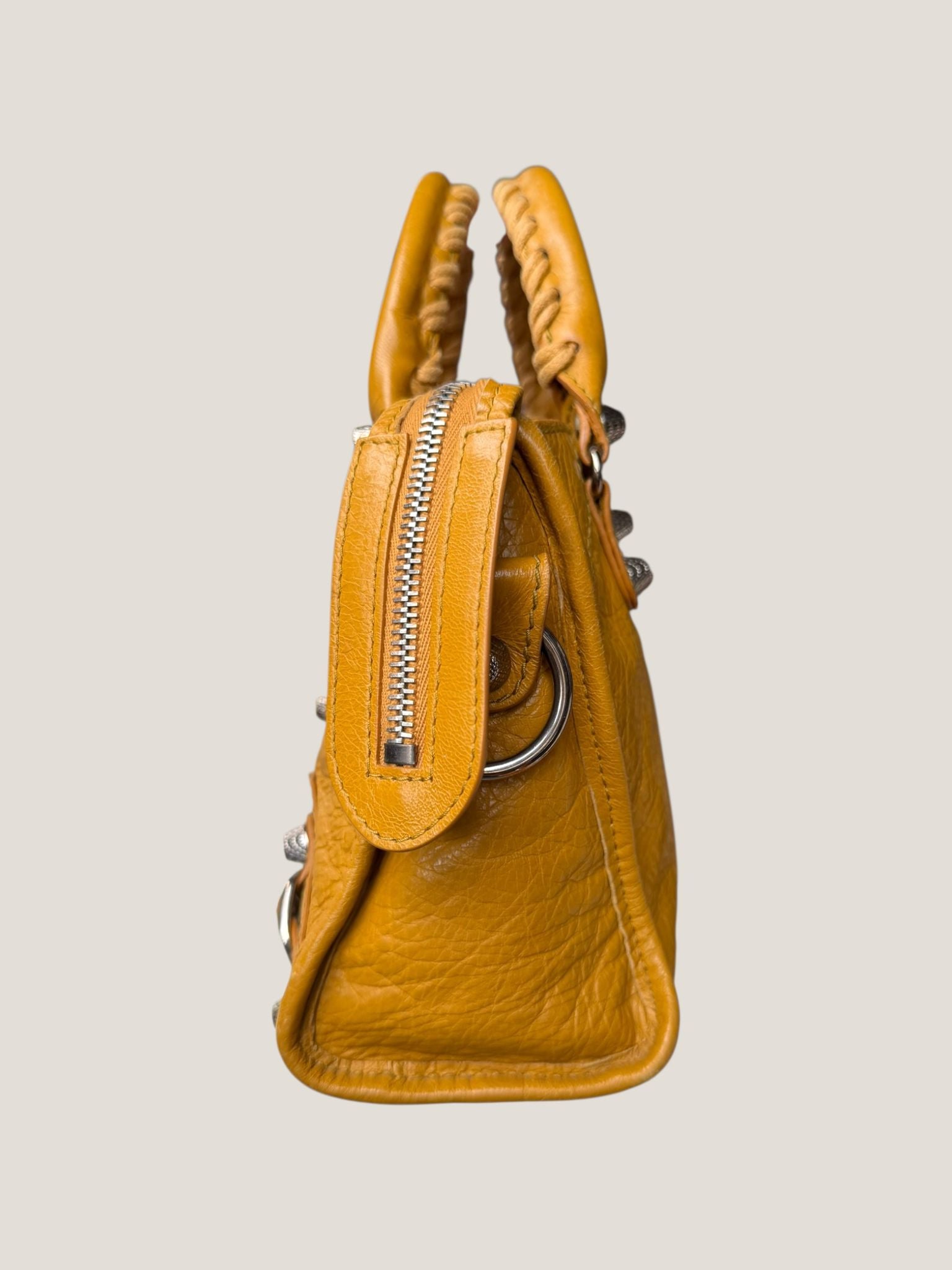Balenciaga Mini City gialla senape
