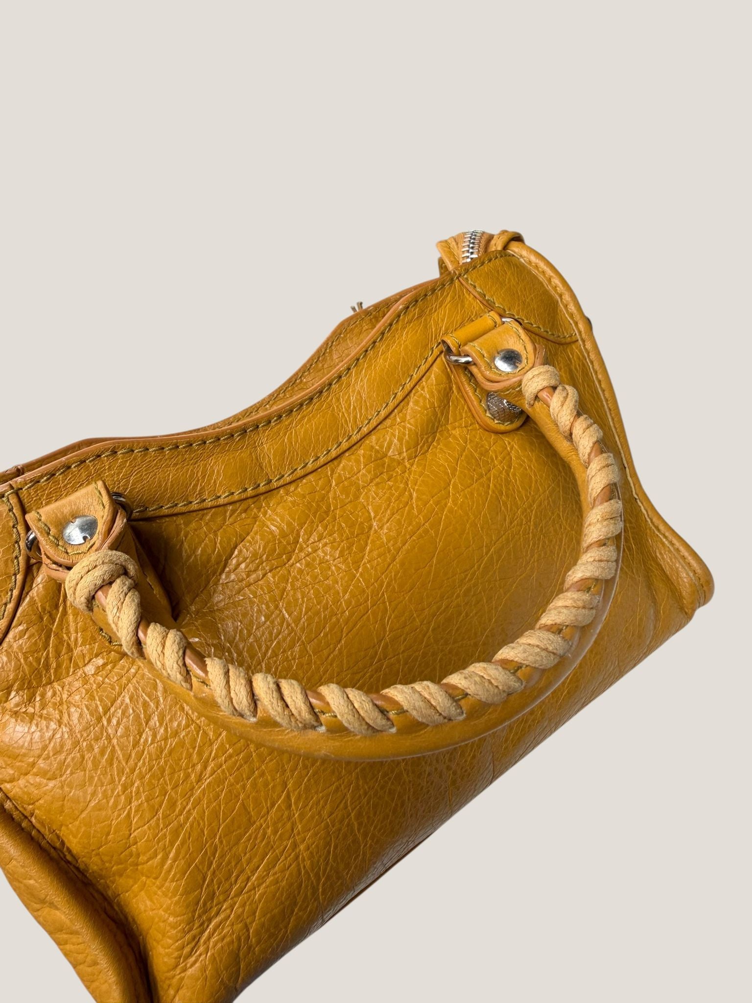 Balenciaga Mini City gialla senape