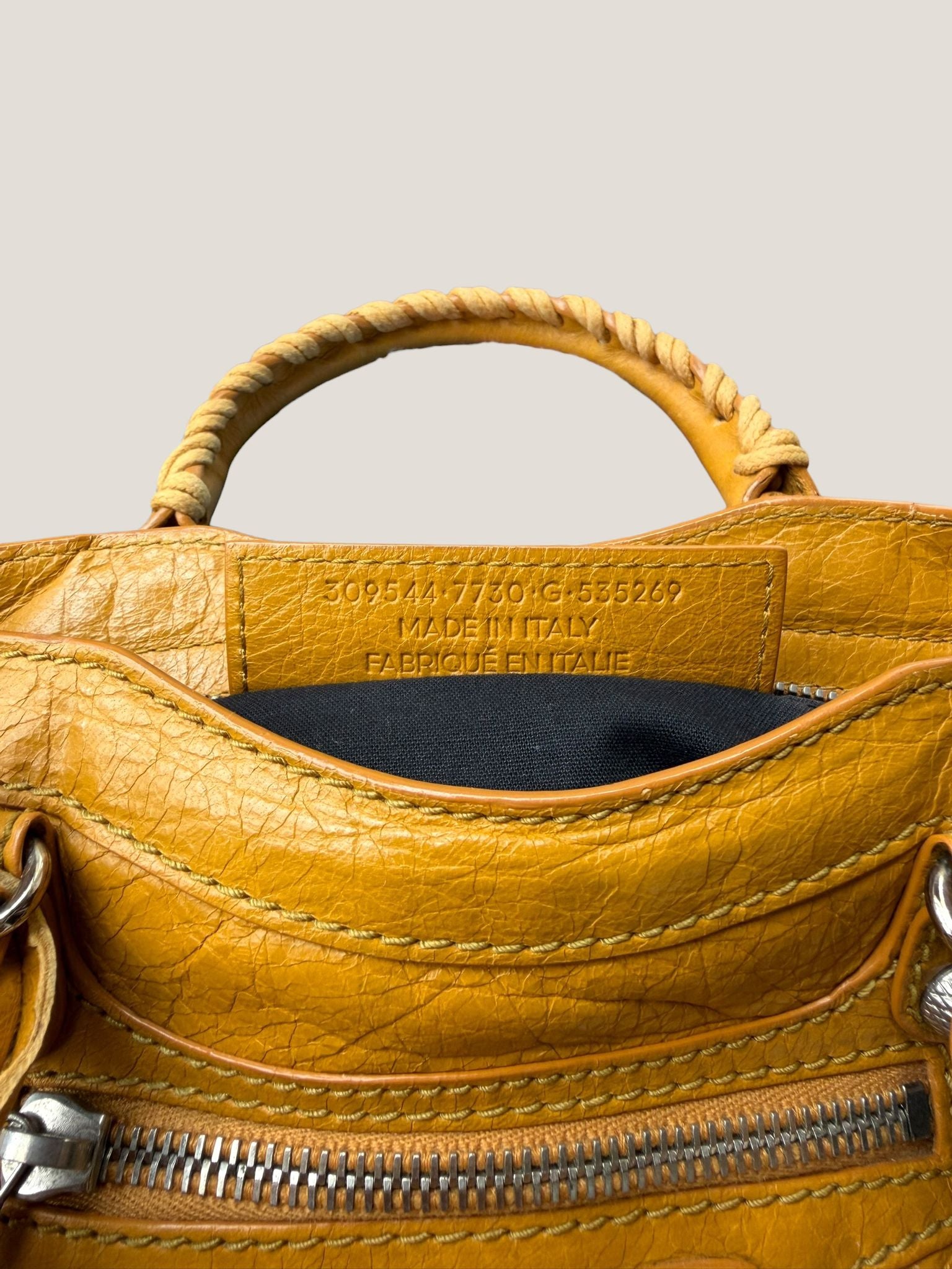 Balenciaga Mini City gialla senape