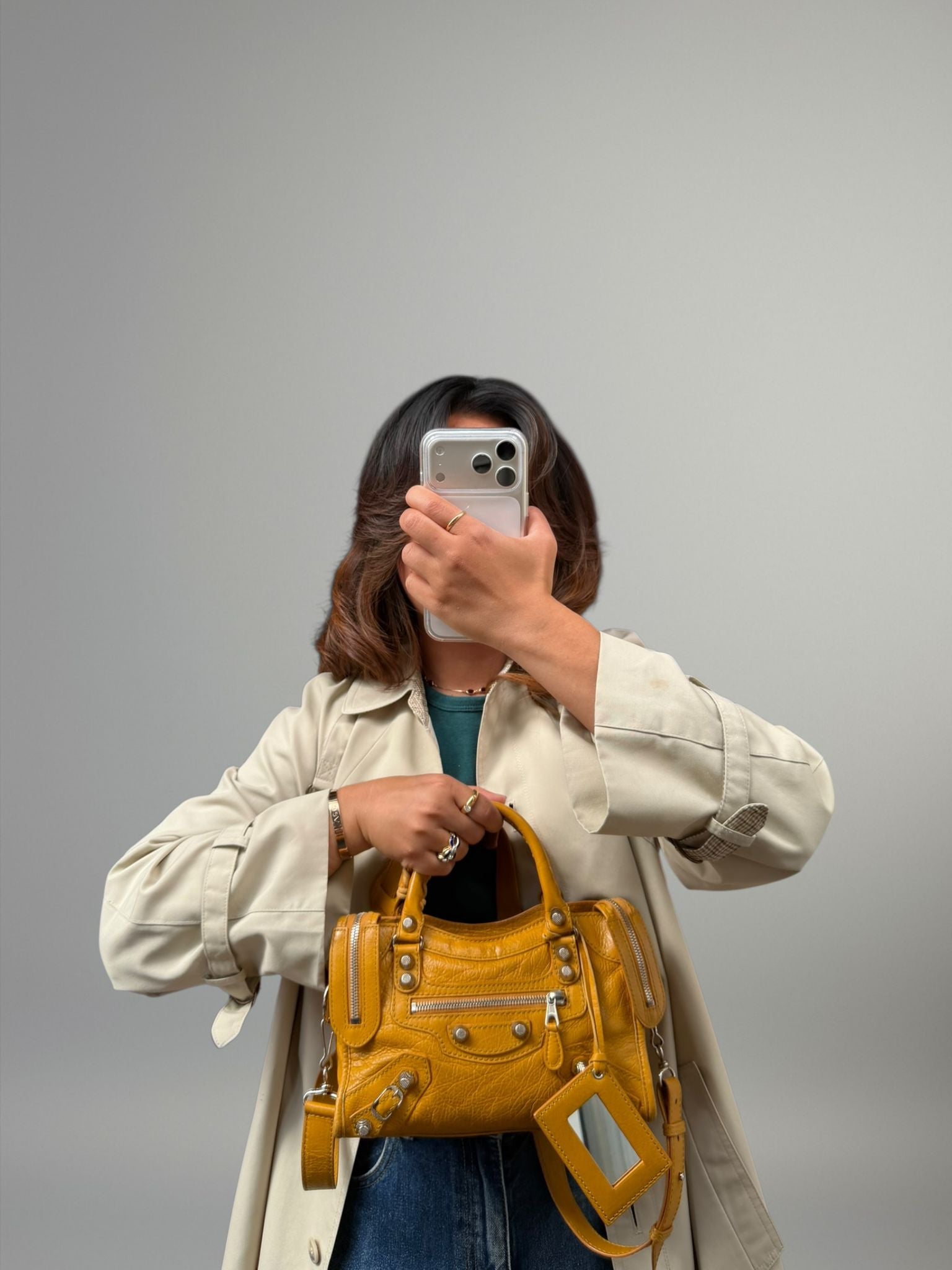 Balenciaga Mini City gialla senape