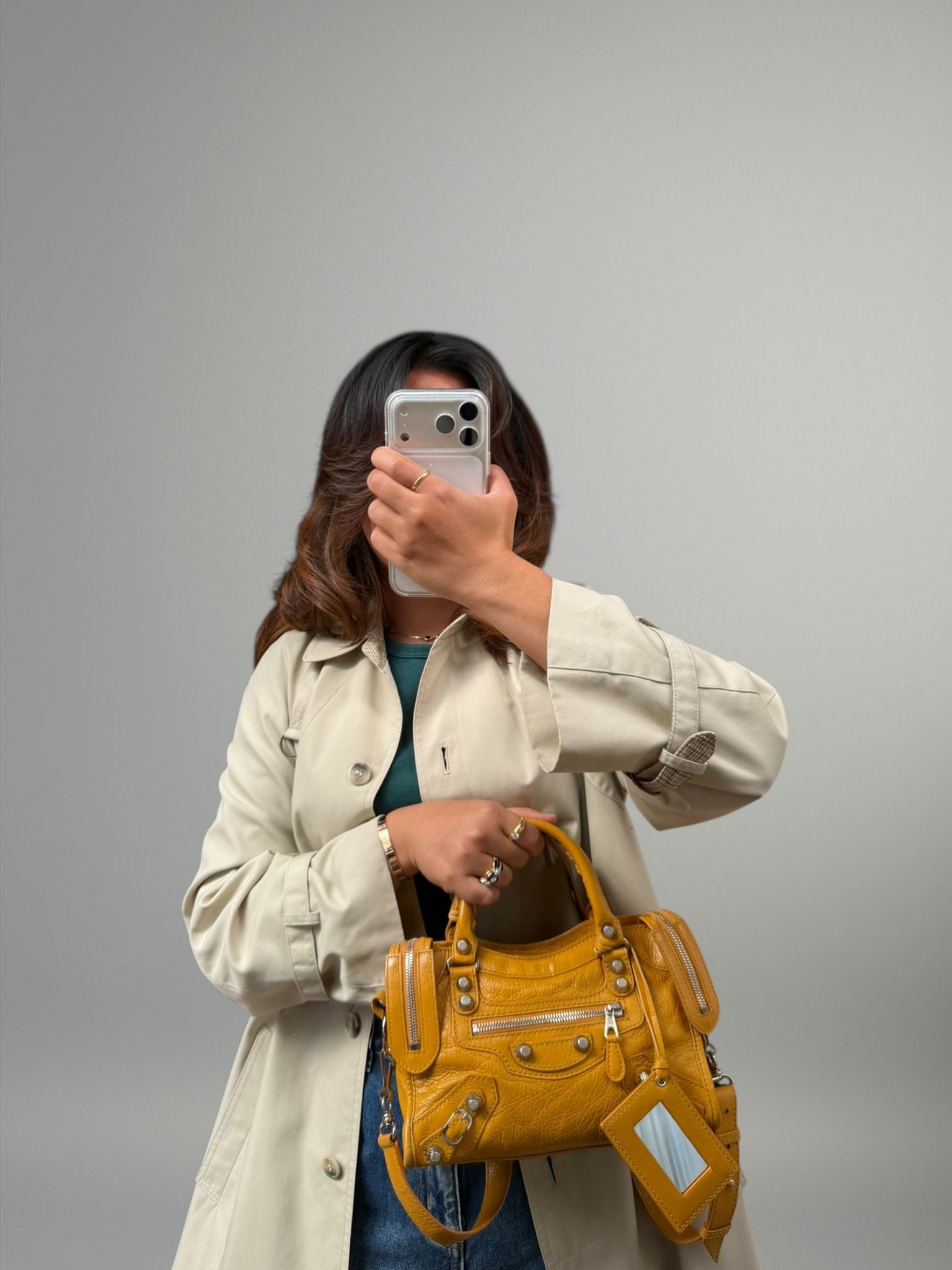 Balenciaga Mini City gialla senape