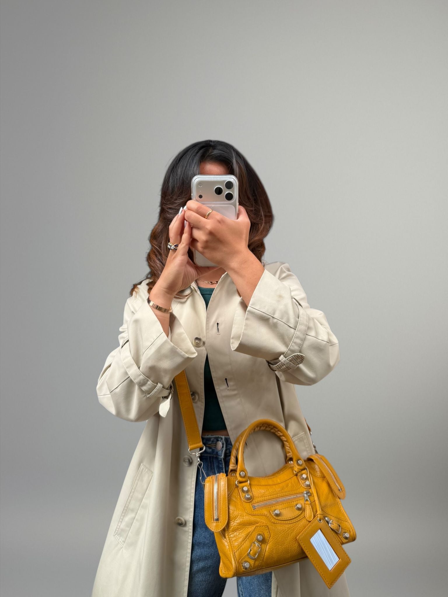 Balenciaga Mini City gialla senape