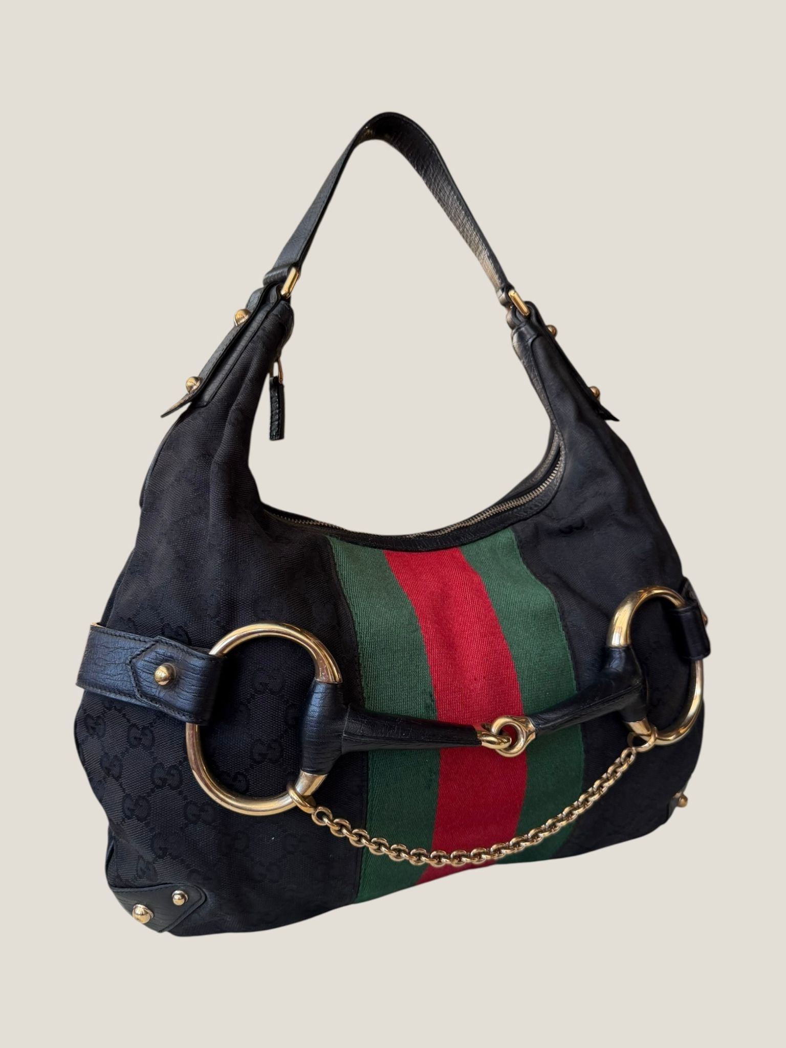 Gucci Horsebit Hobo GG Canvas