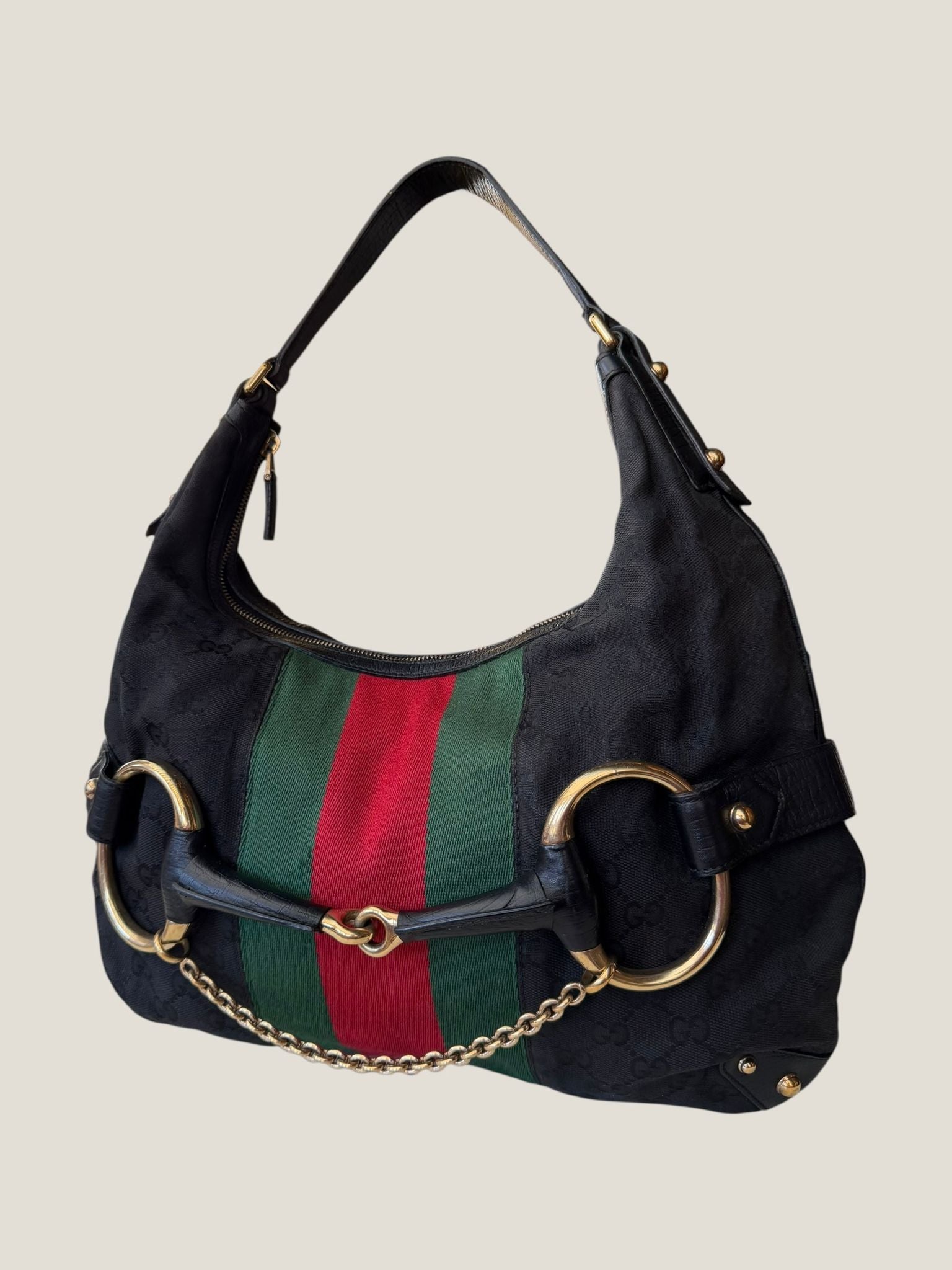 Gucci Horsebit Hobo GG Canvas