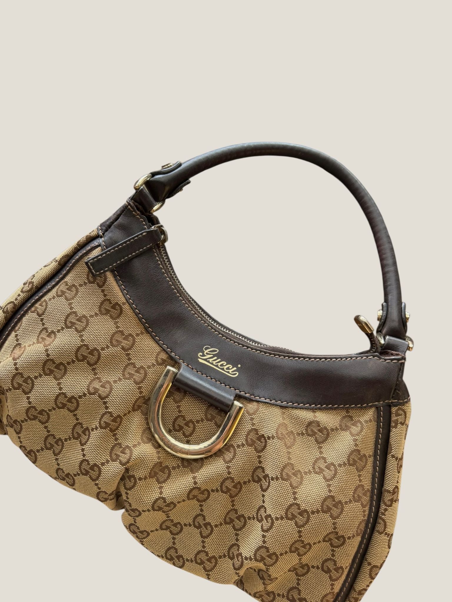 Gucci Abbey D Ring GG Canvas