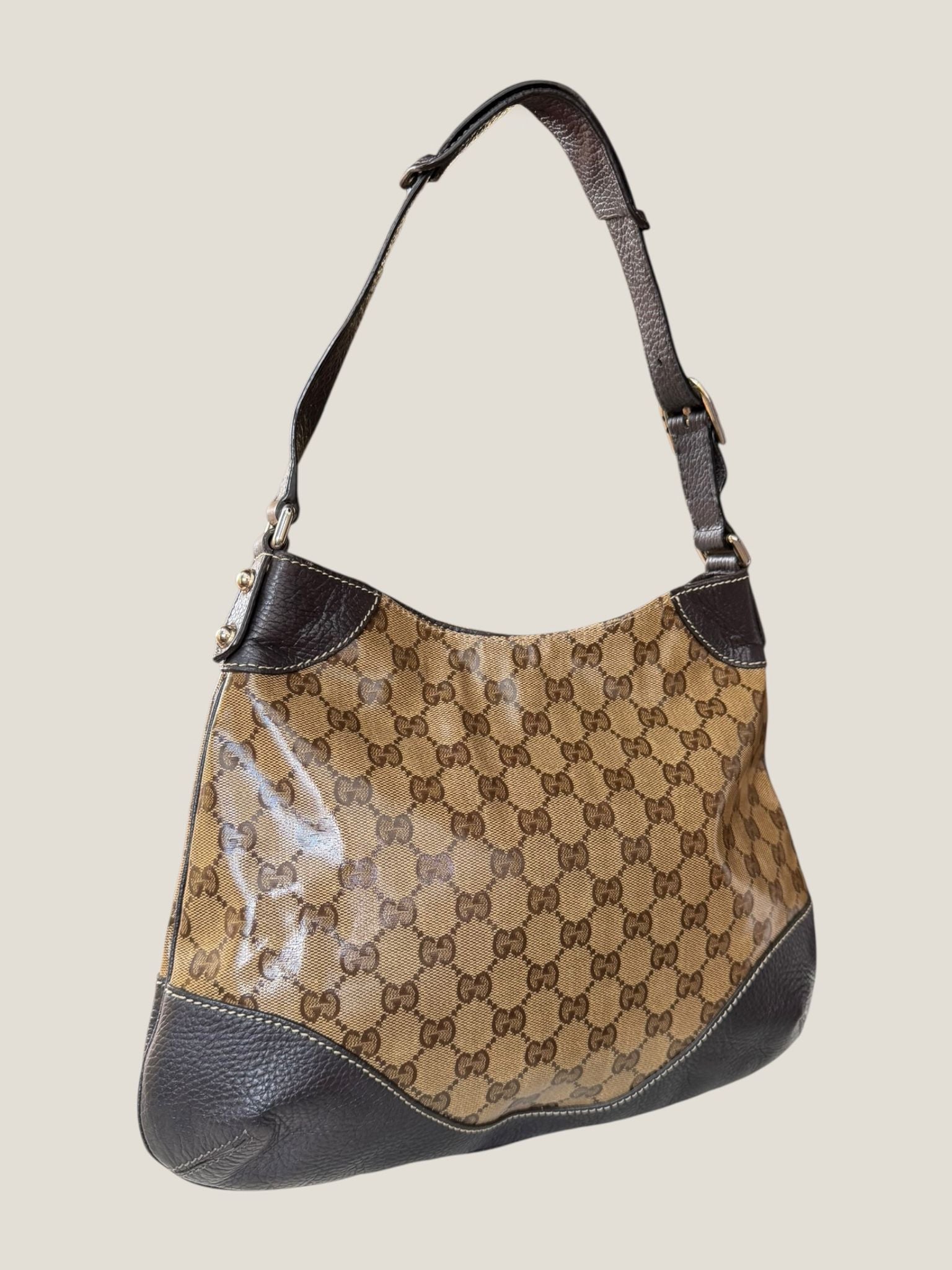 Gucci Crystal GG Canvas Hobo