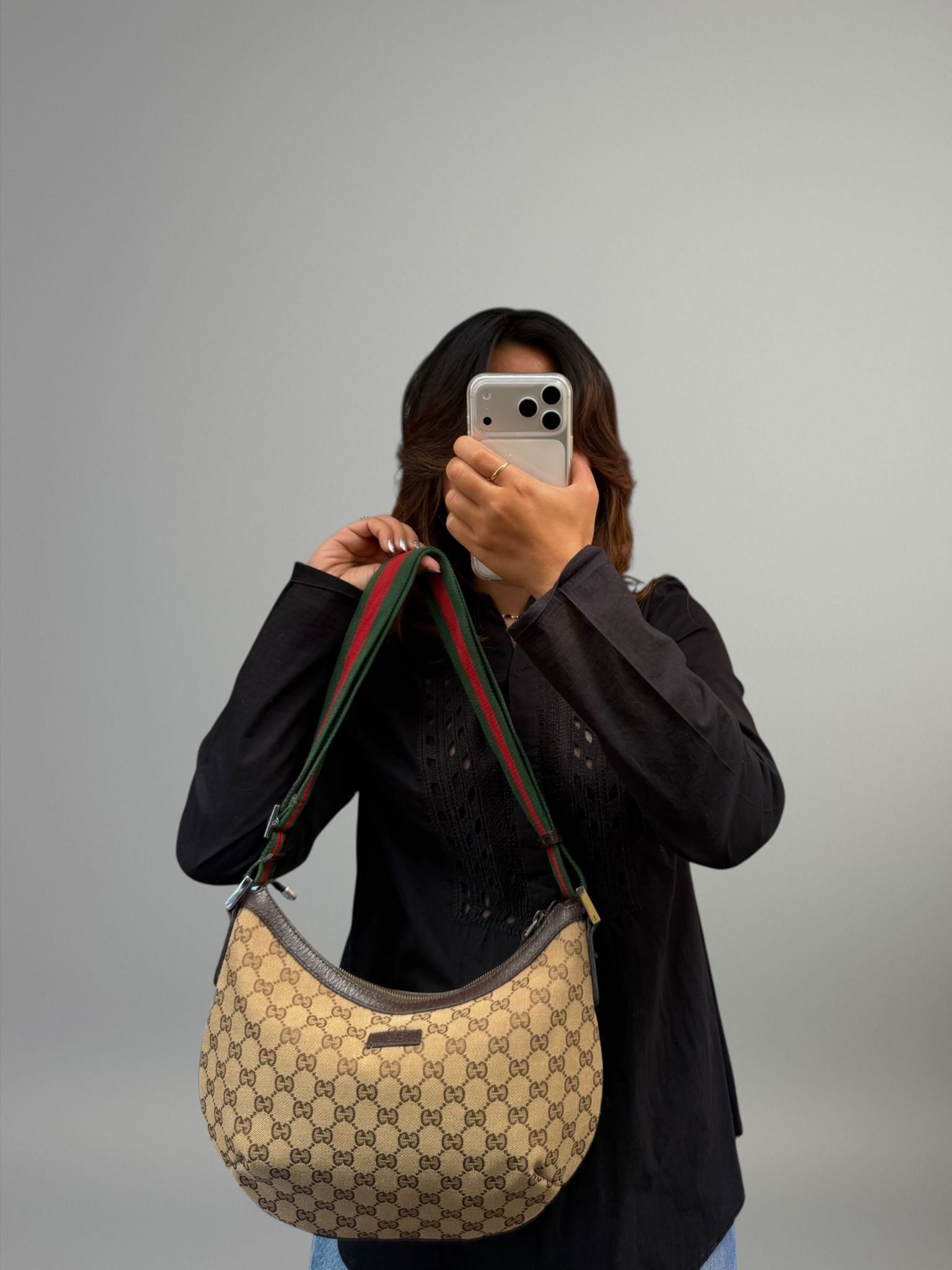 Gucci GG Canvas Half Moon Web