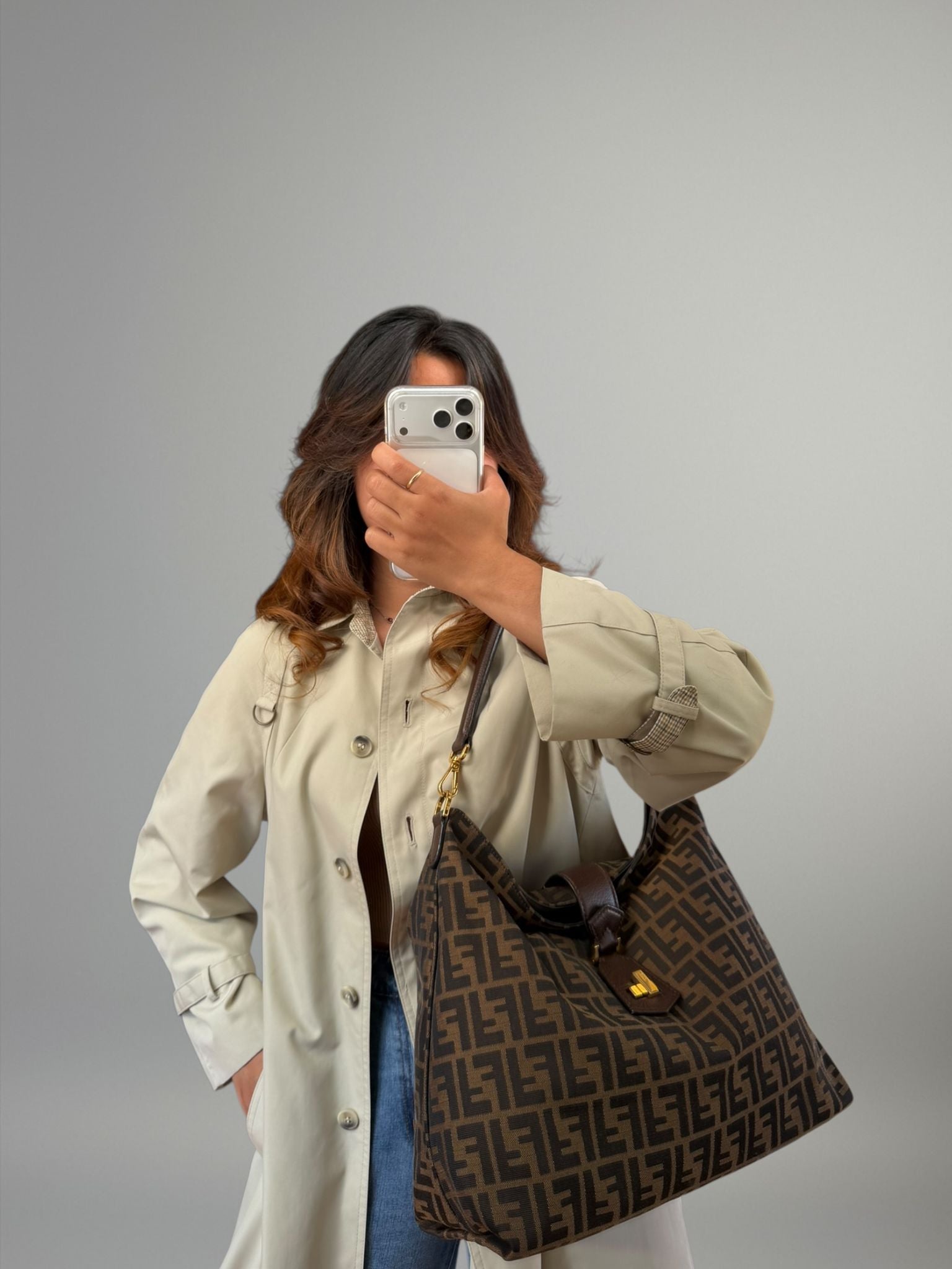 Fendi Tobacco Zucca Hobo