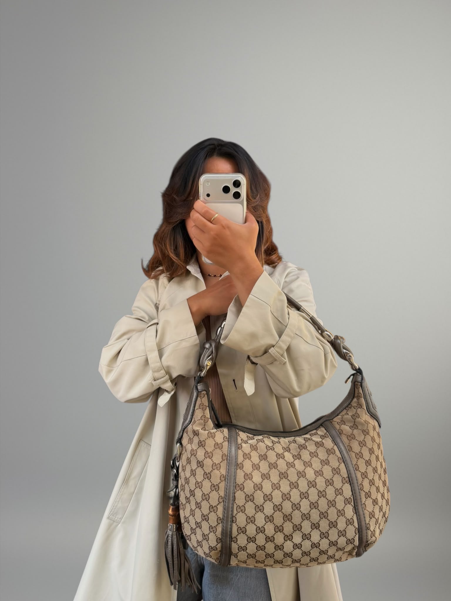 Gucci Metallic Techno Horsebit Hobo