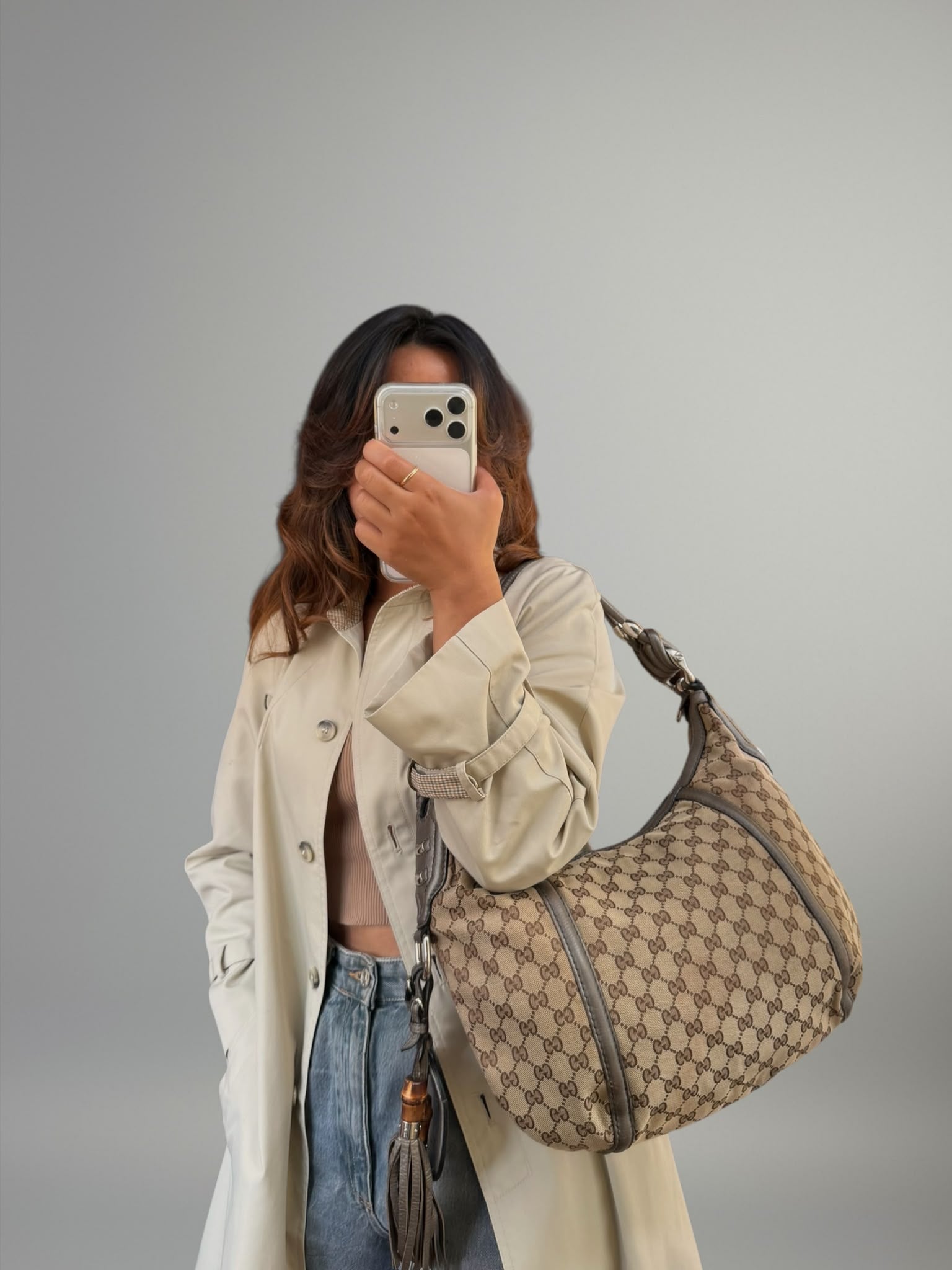 Gucci Metallic Techno Horsebit Hobo
