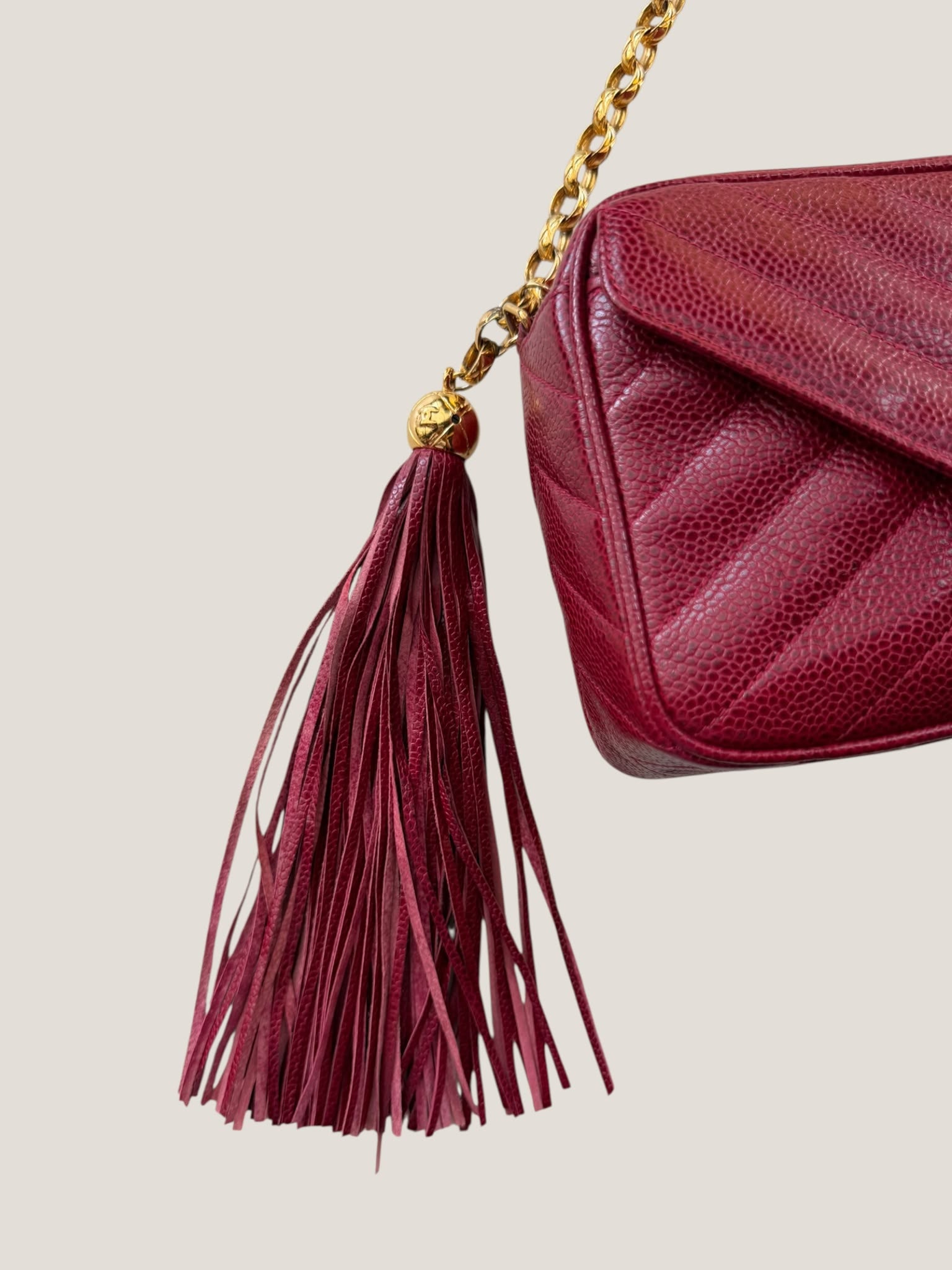 Chanel Vintage Caviar Chevron Camera Bag