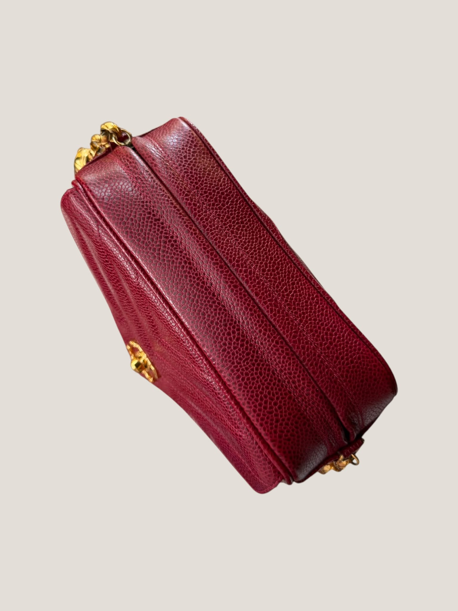 Chanel Vintage Caviar Chevron Camera Bag