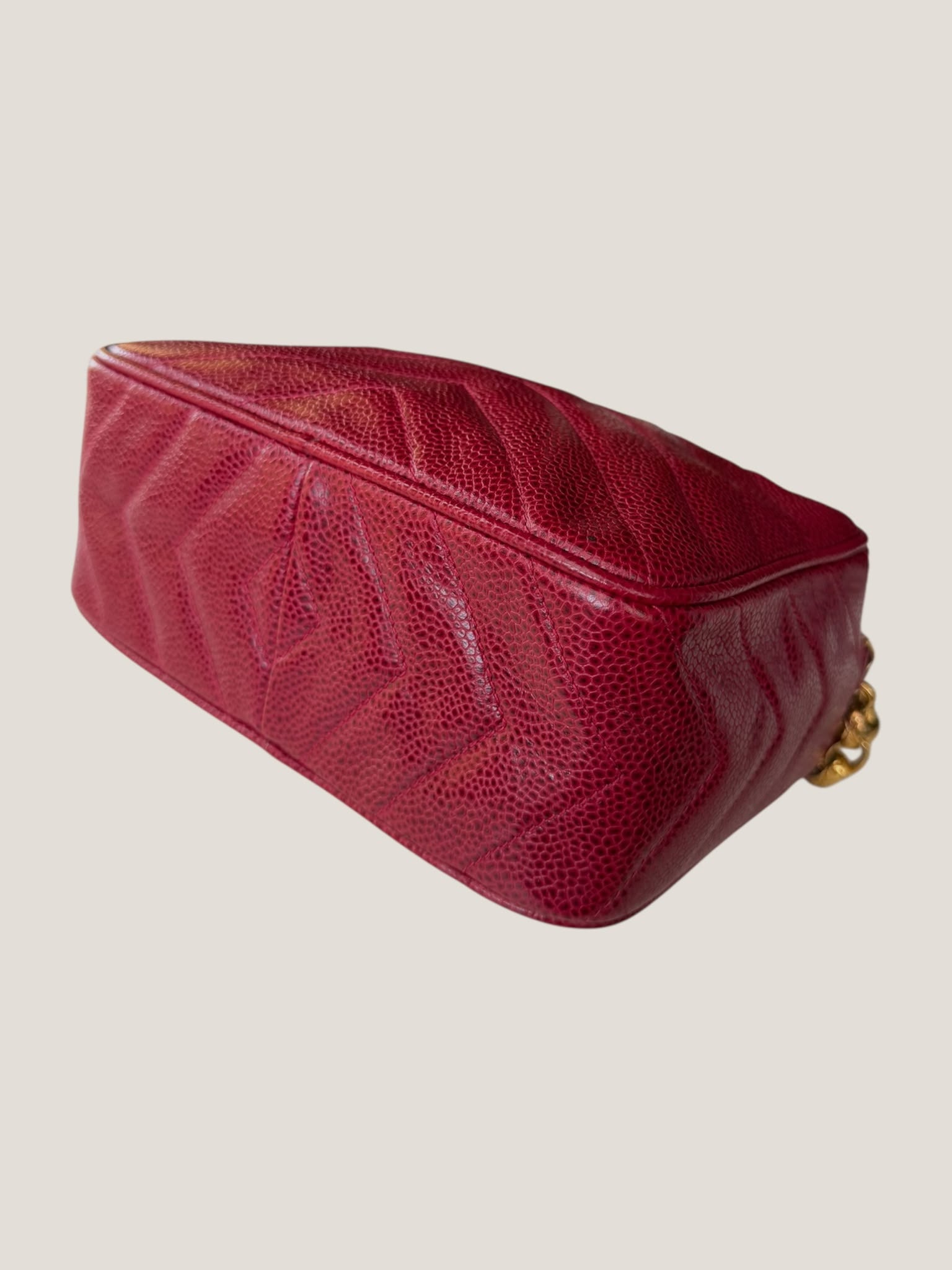 Chanel Vintage Caviar Chevron Camera Bag