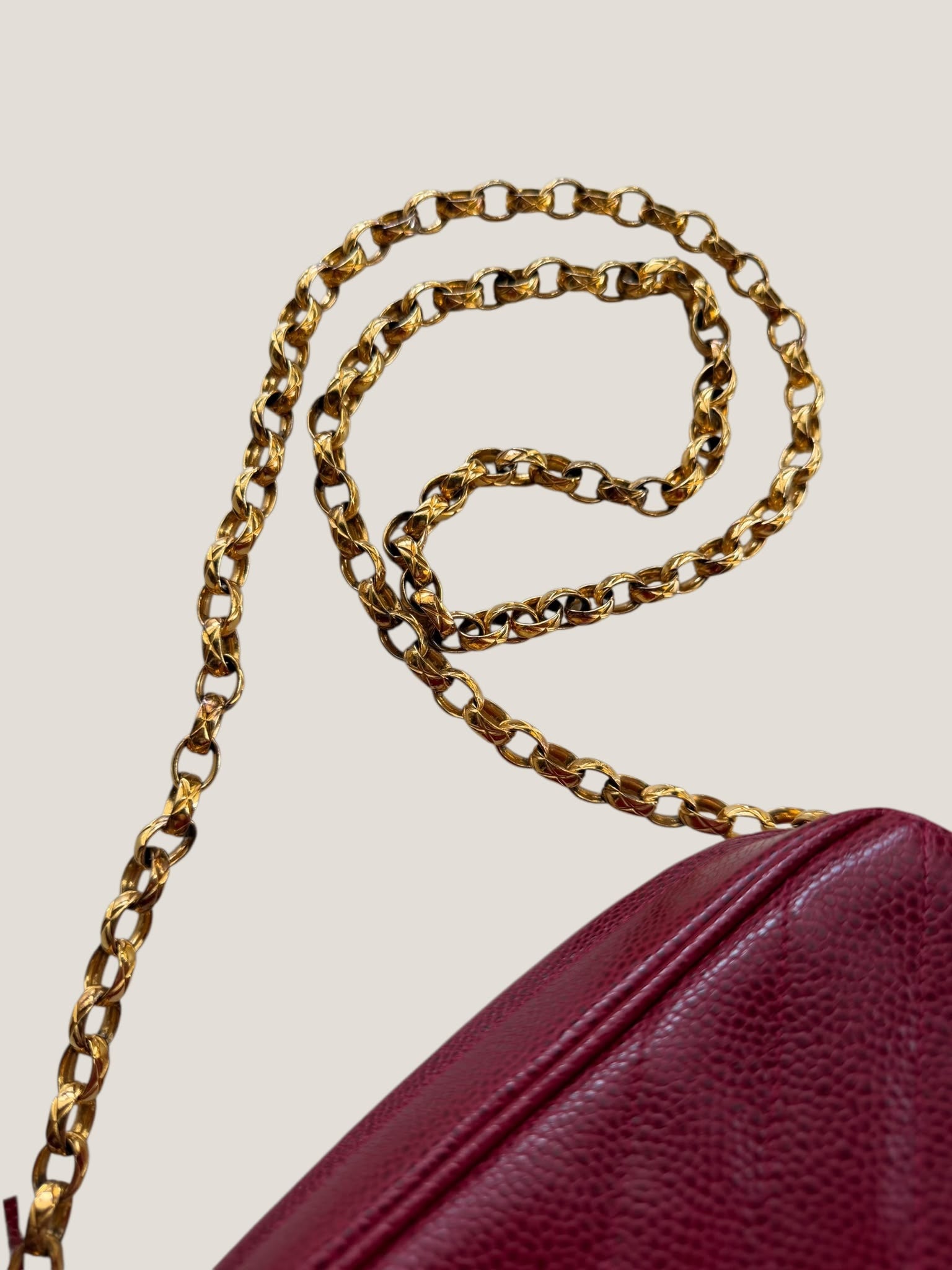 Chanel Vintage Caviar Chevron Camera Bag