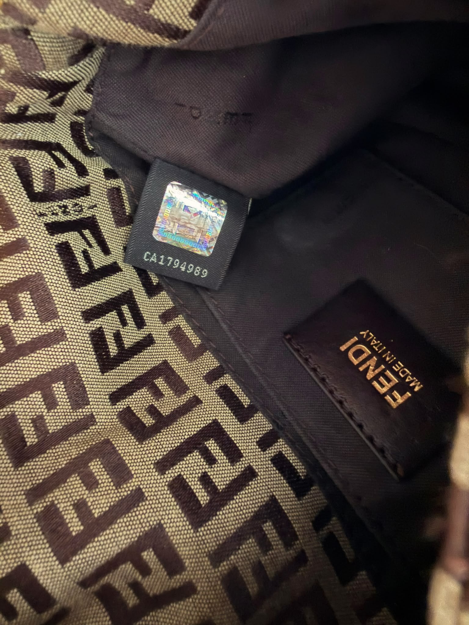 Fendi Zucchino Mini Baguette