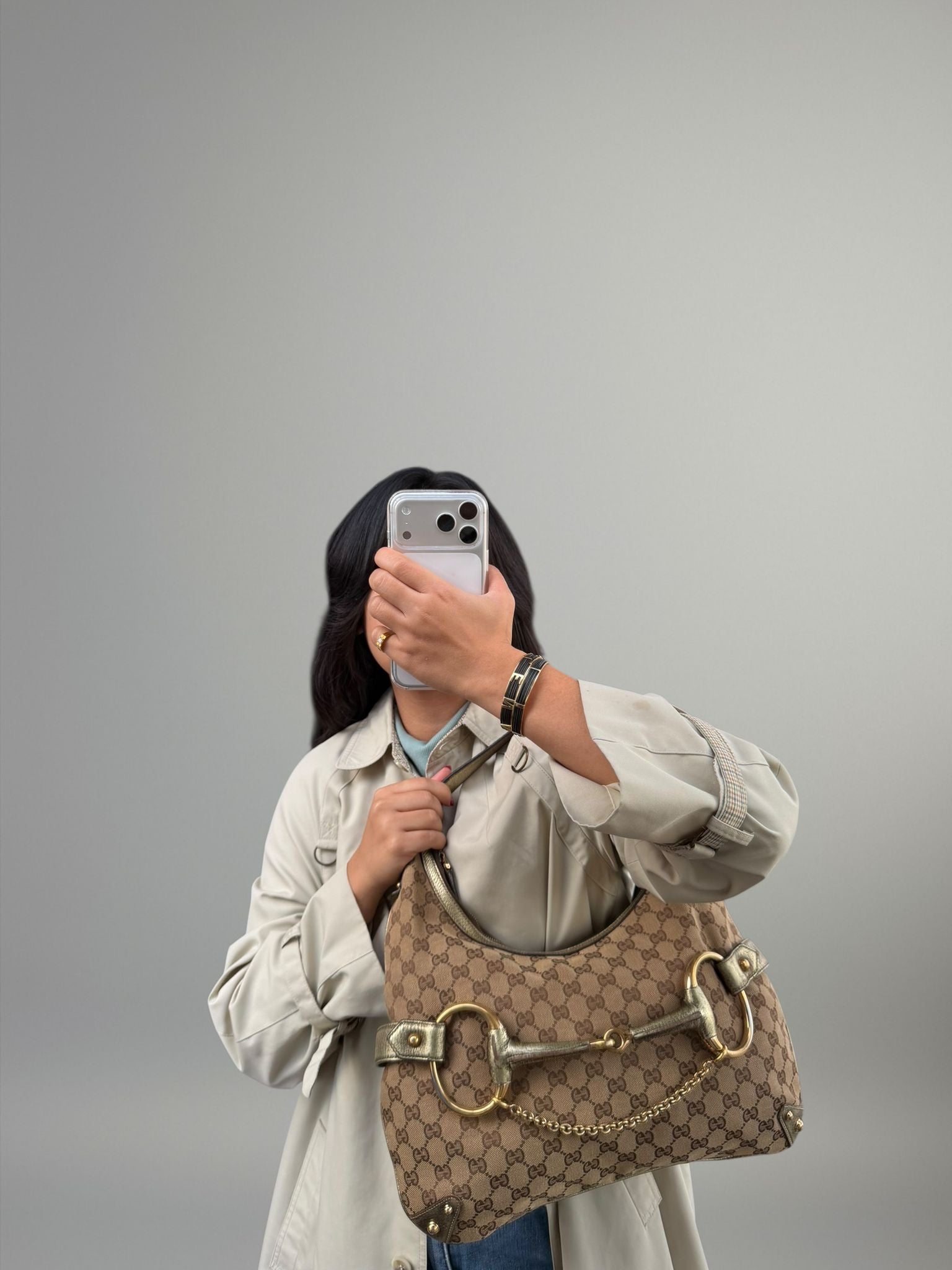 Gucci Hobo Horsebit Metallizzata