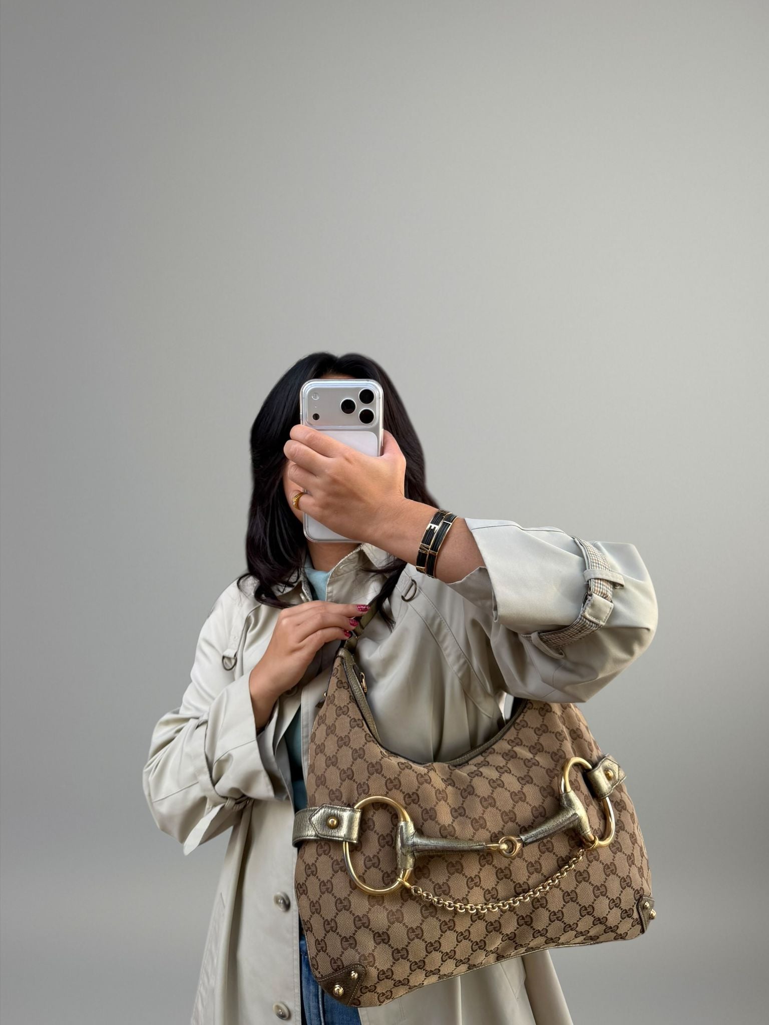 Gucci Hobo Horsebit Metallizzata