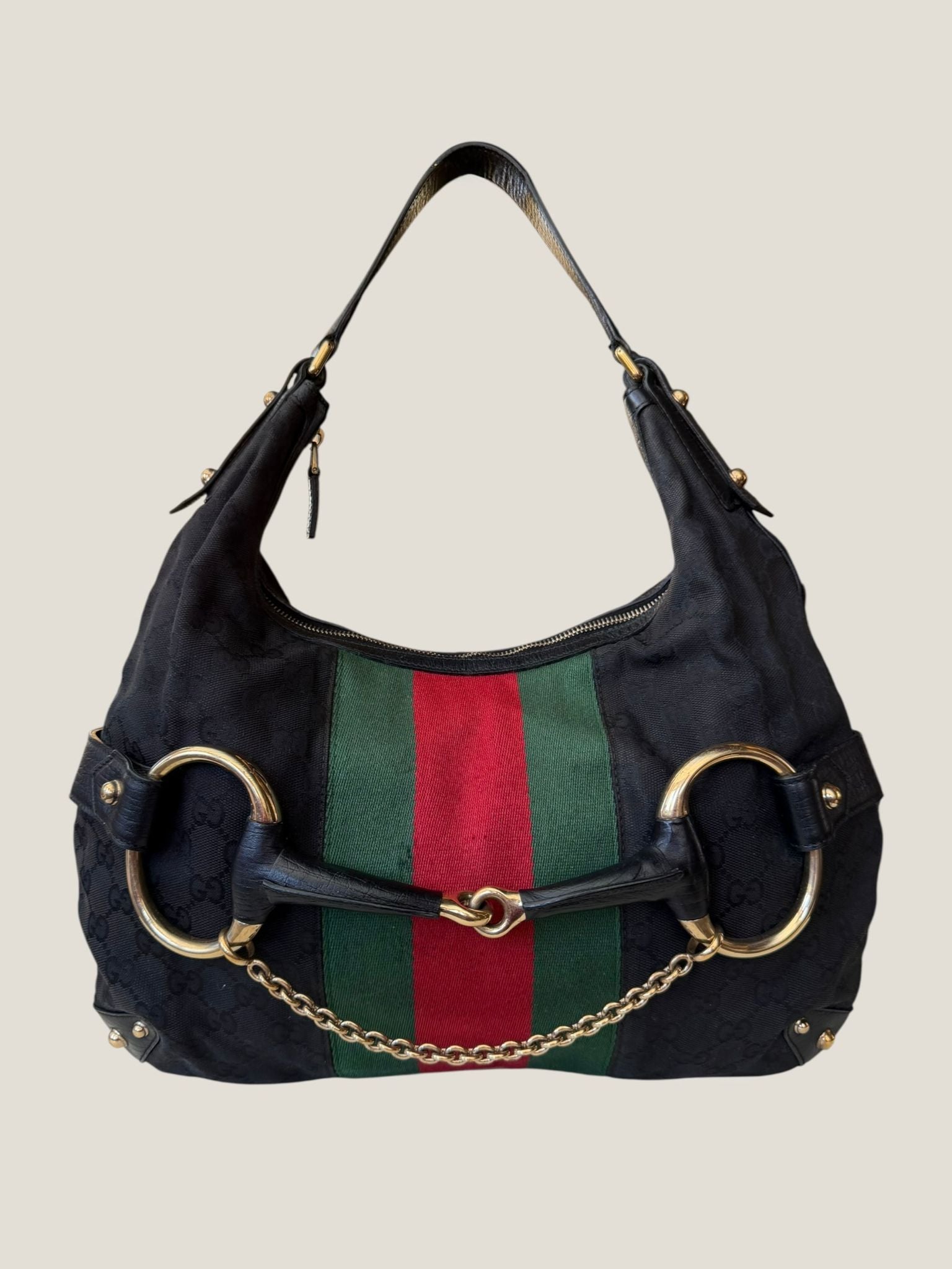 Gucci Horsebit Hobo GG Canvas