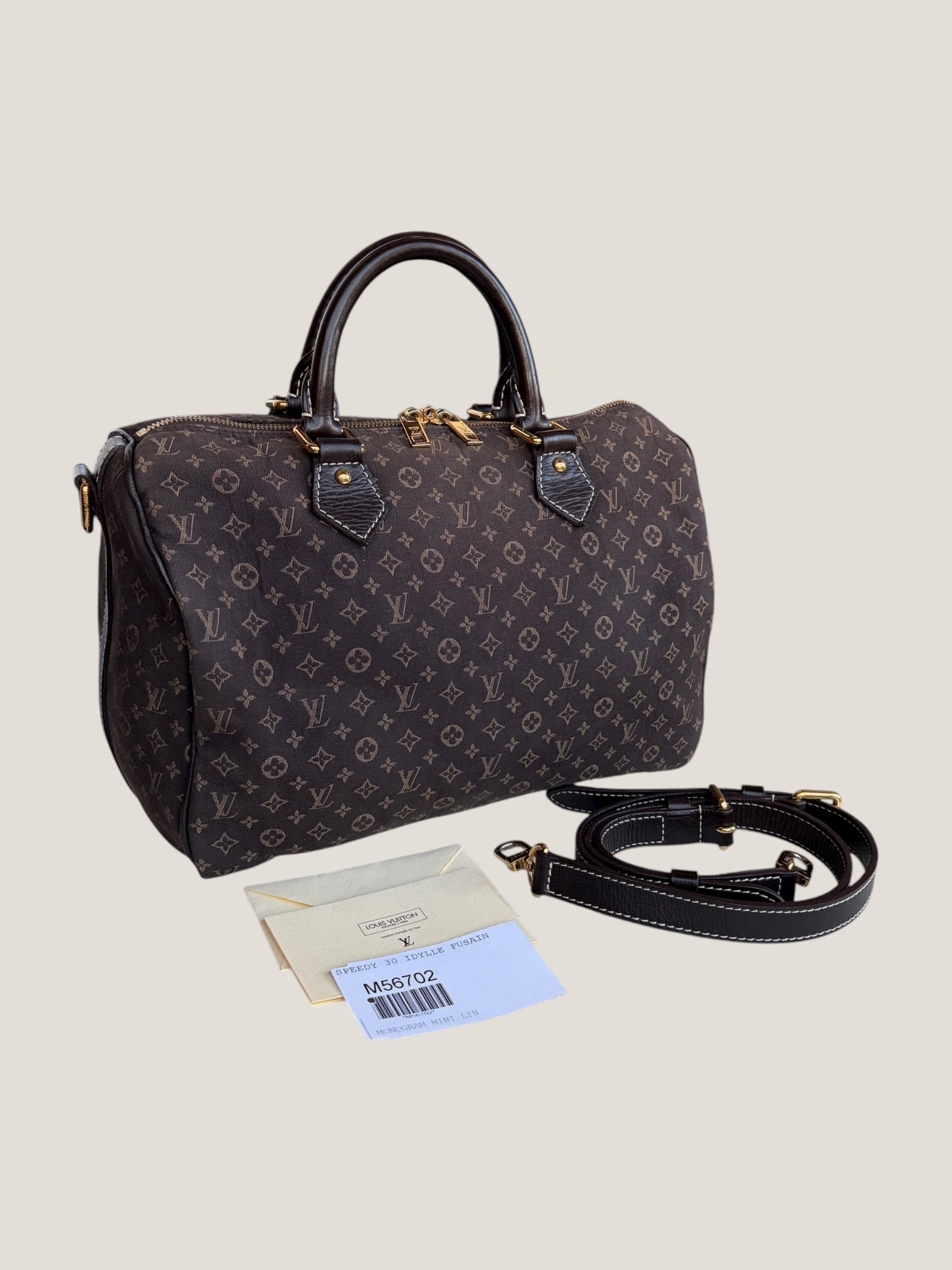 Louis Vuitton Speedy 30 Mini Lin Marrone