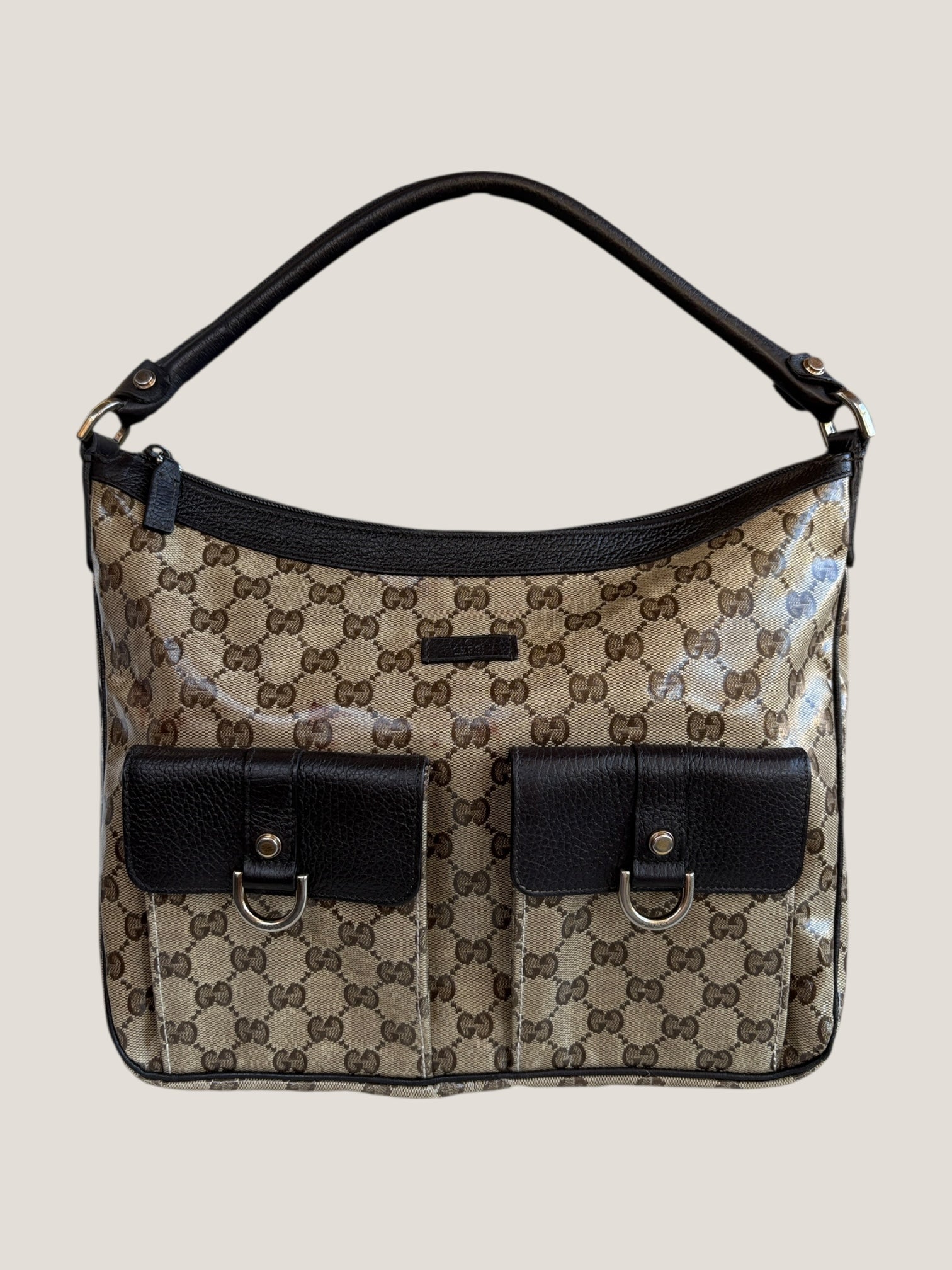 Gucci Hobo GG Crystal con doppia tasca frontale