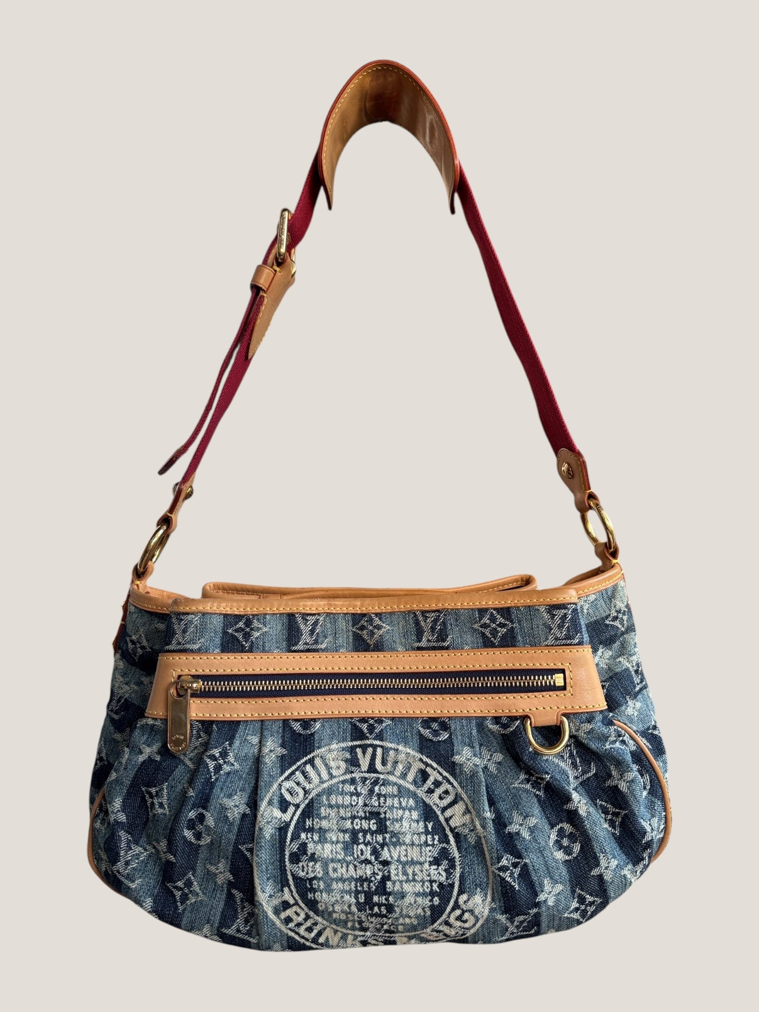 Louis Vuitton Denim Porte Épaule Raye MM