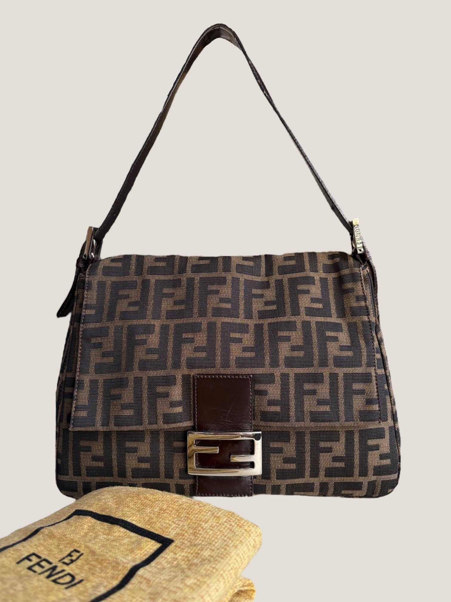 Fendi Mamma Baguette Zucca marrone